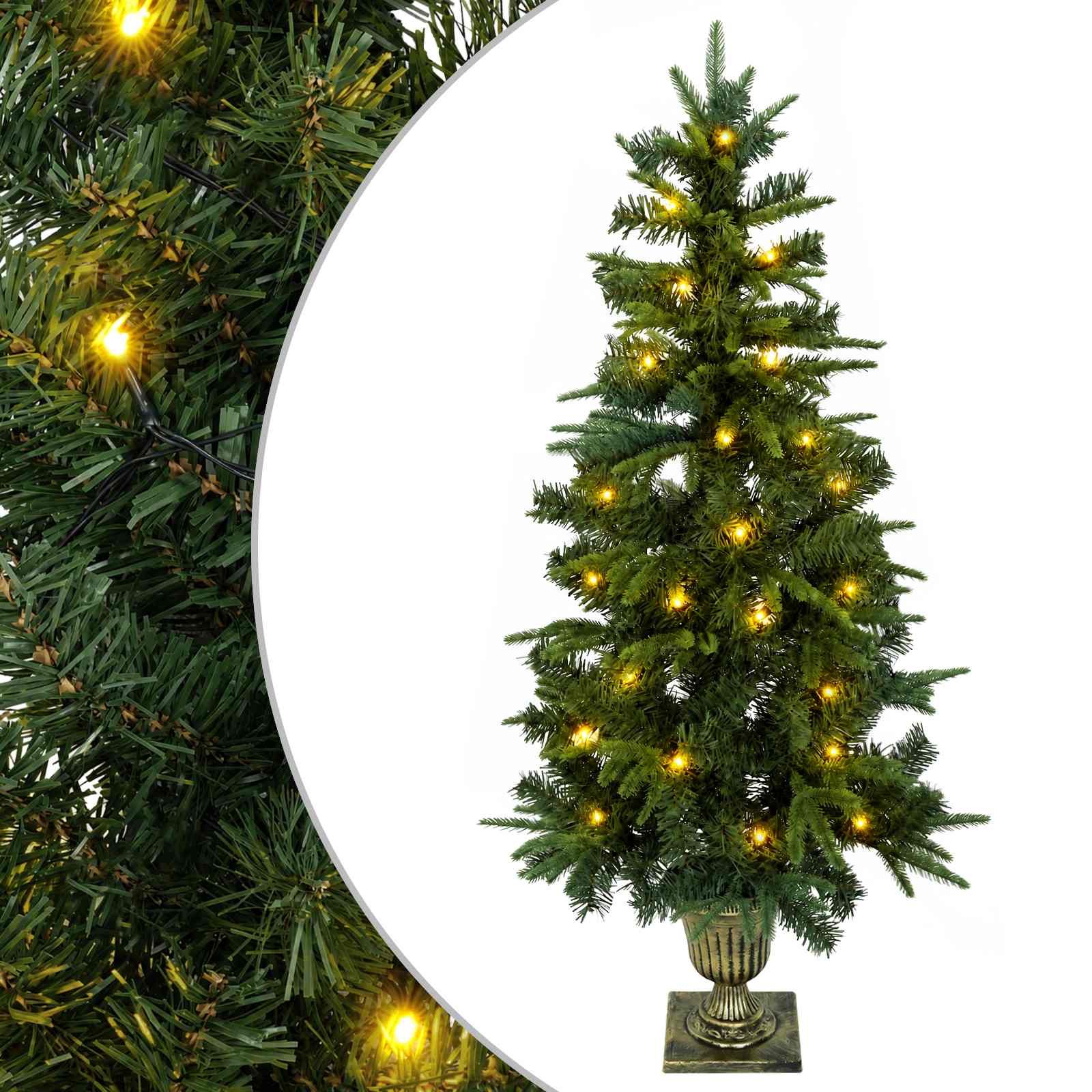 Mini Weihnachtsbaum 120 Cm 100 Leds Warmes Weiß Pvc Und Pe Grün Vidaxl