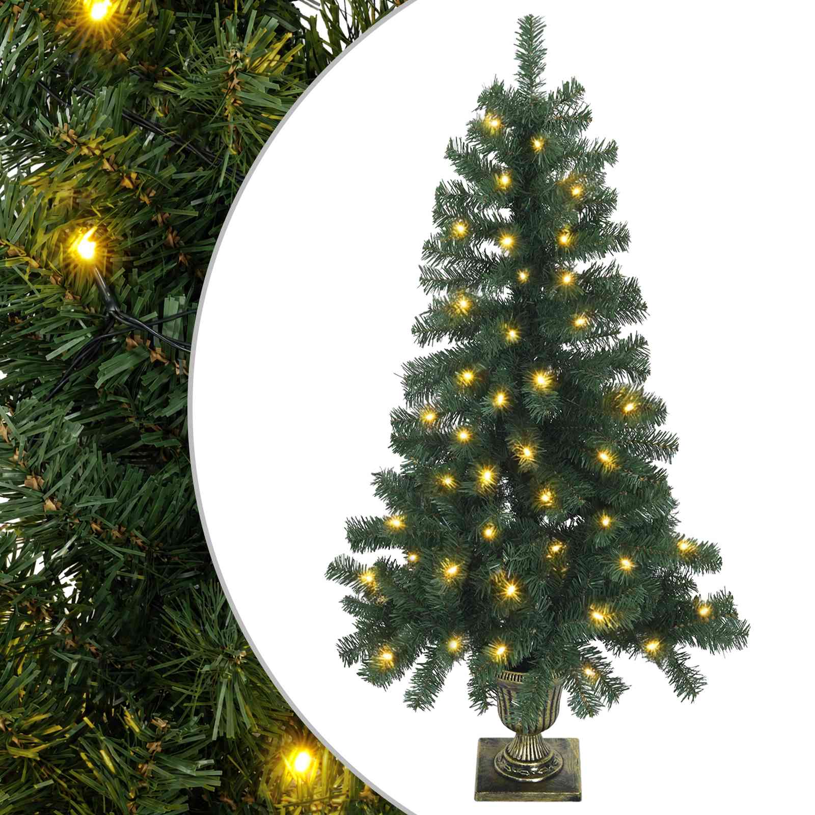 Mini Weihnachtsbaum 120 Cm 100 Leds Warmes Weiß Pvc Grün Vidaxl