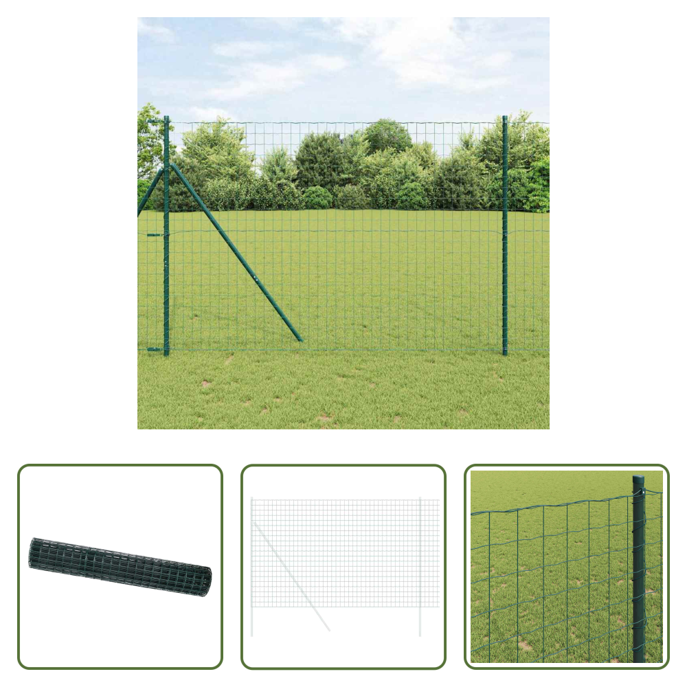 Vidaxl Terrassenzaun - Eurozaun Grün 1,6 X 10 M Pvc-beschichtetes Eisen