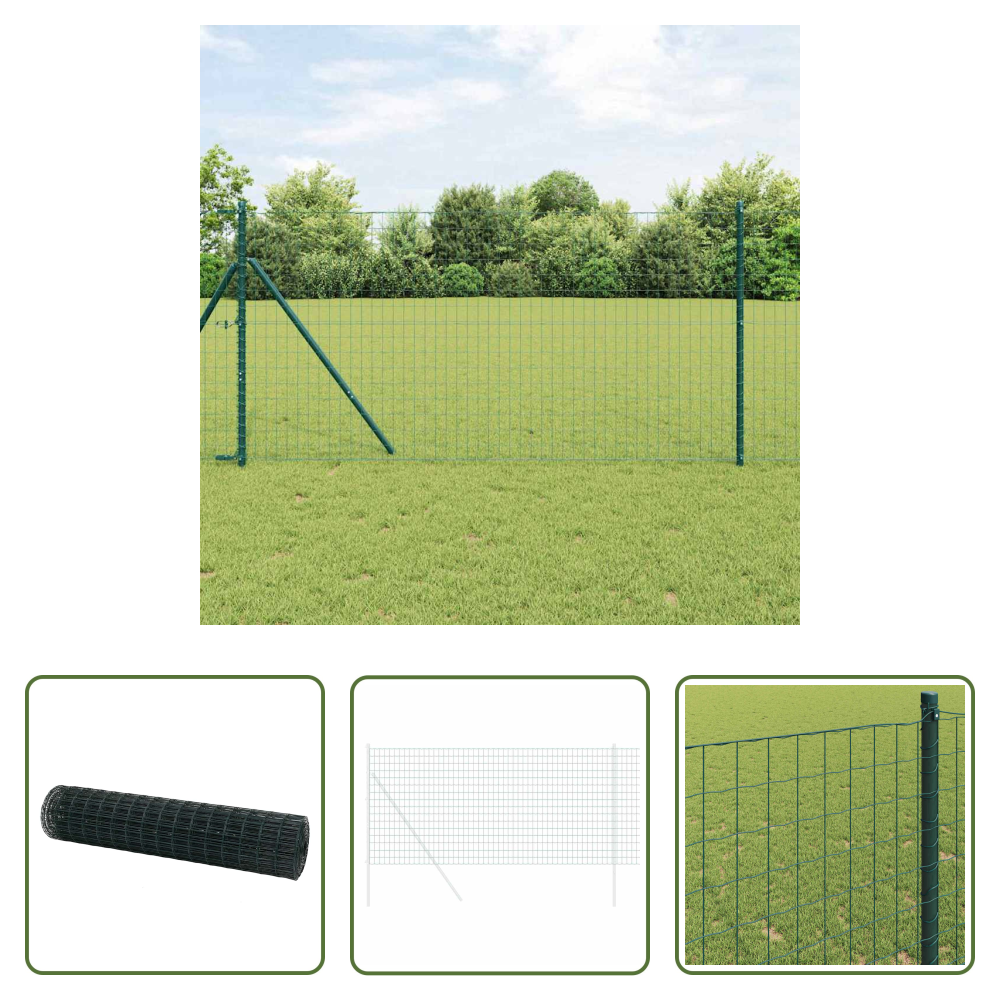 Vidaxl Terrassenzaun - Eurozaun Grün 1 X 10 M Pvc-beschichtetes Eisen