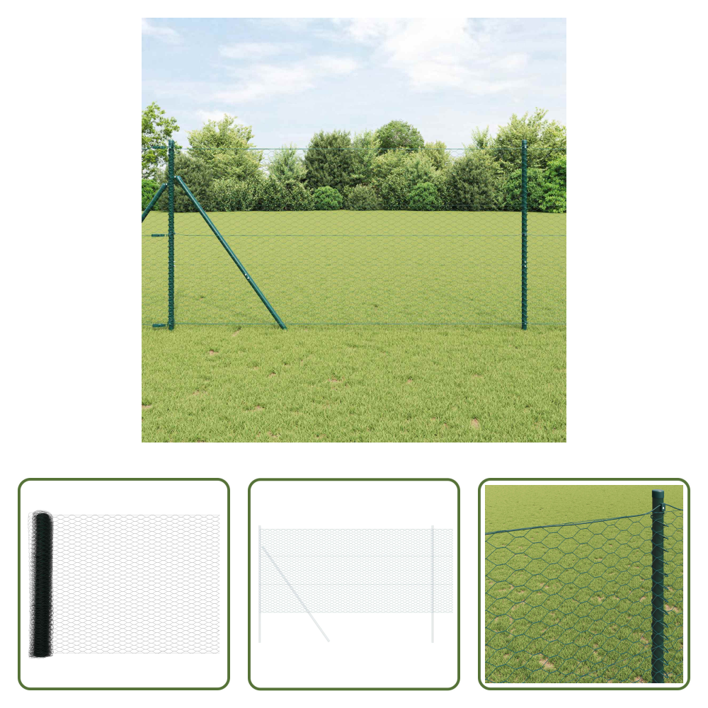 Vidaxl Terrassenzaun - Hexagonzaun Grün 1,4 X 10 M Pvc