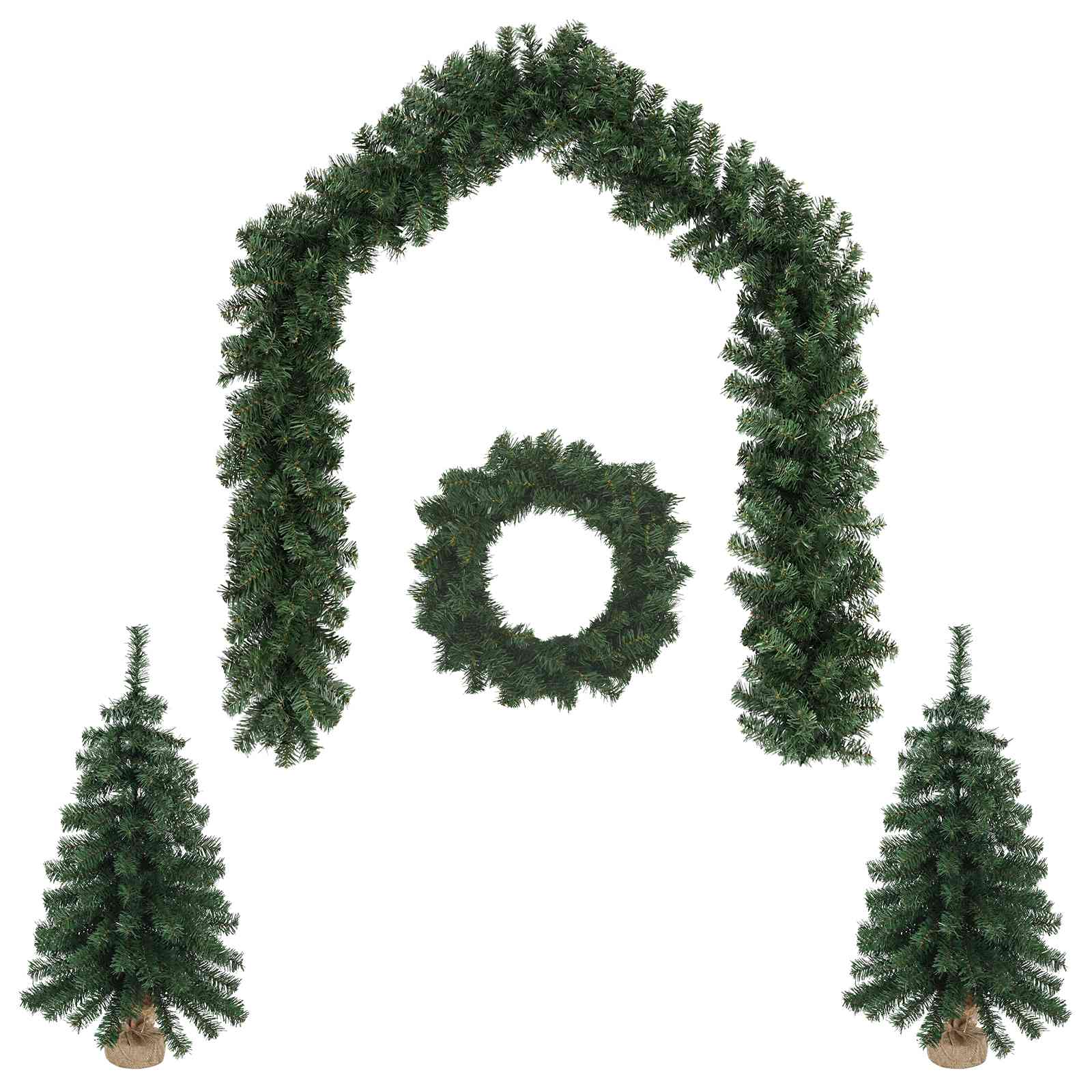 Mini-weihnachtsbaum-set 60 Cm Pvc Grün Vidaxl