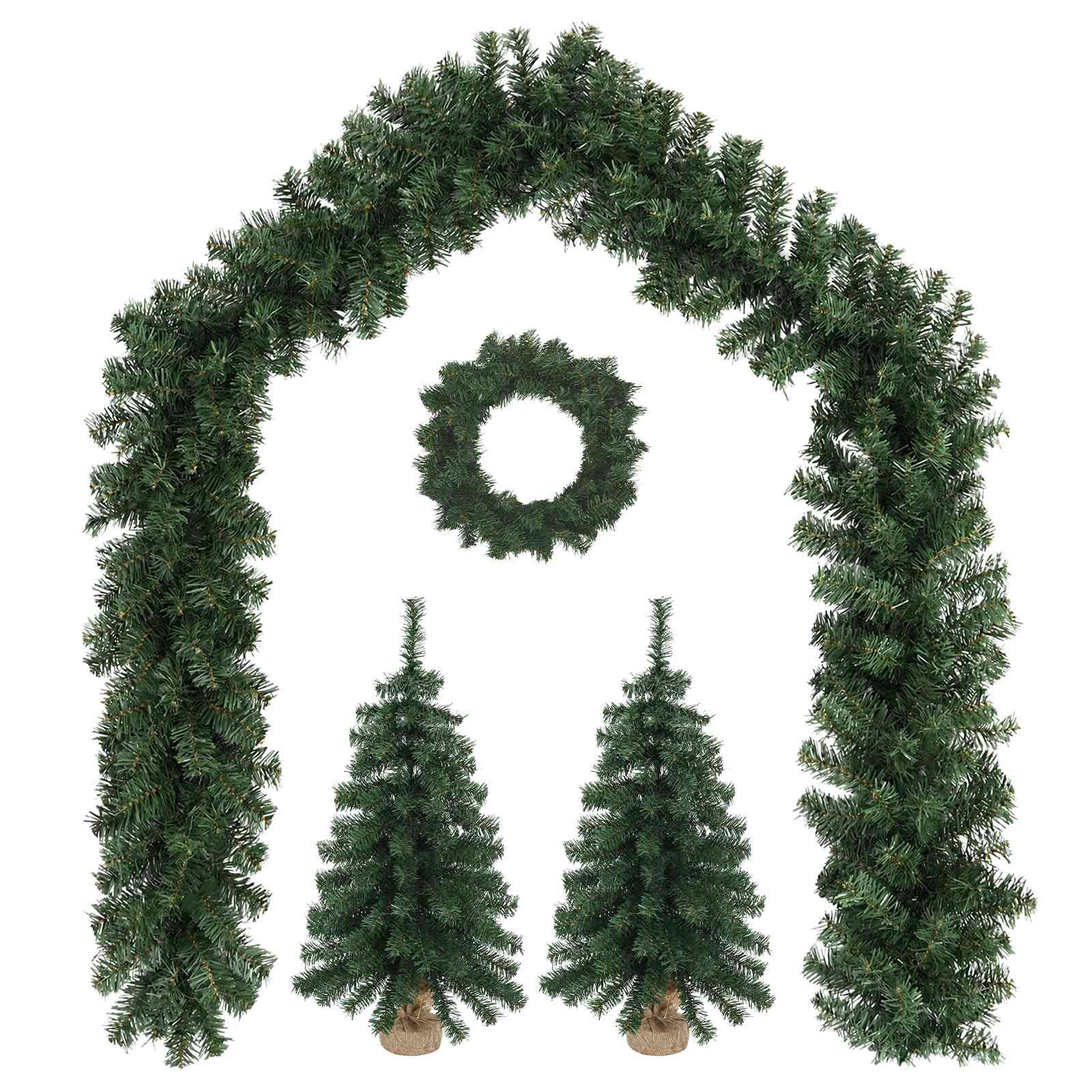 Mini-weihnachtsbaum-set 45 Cm Pvc Grün Vidaxl