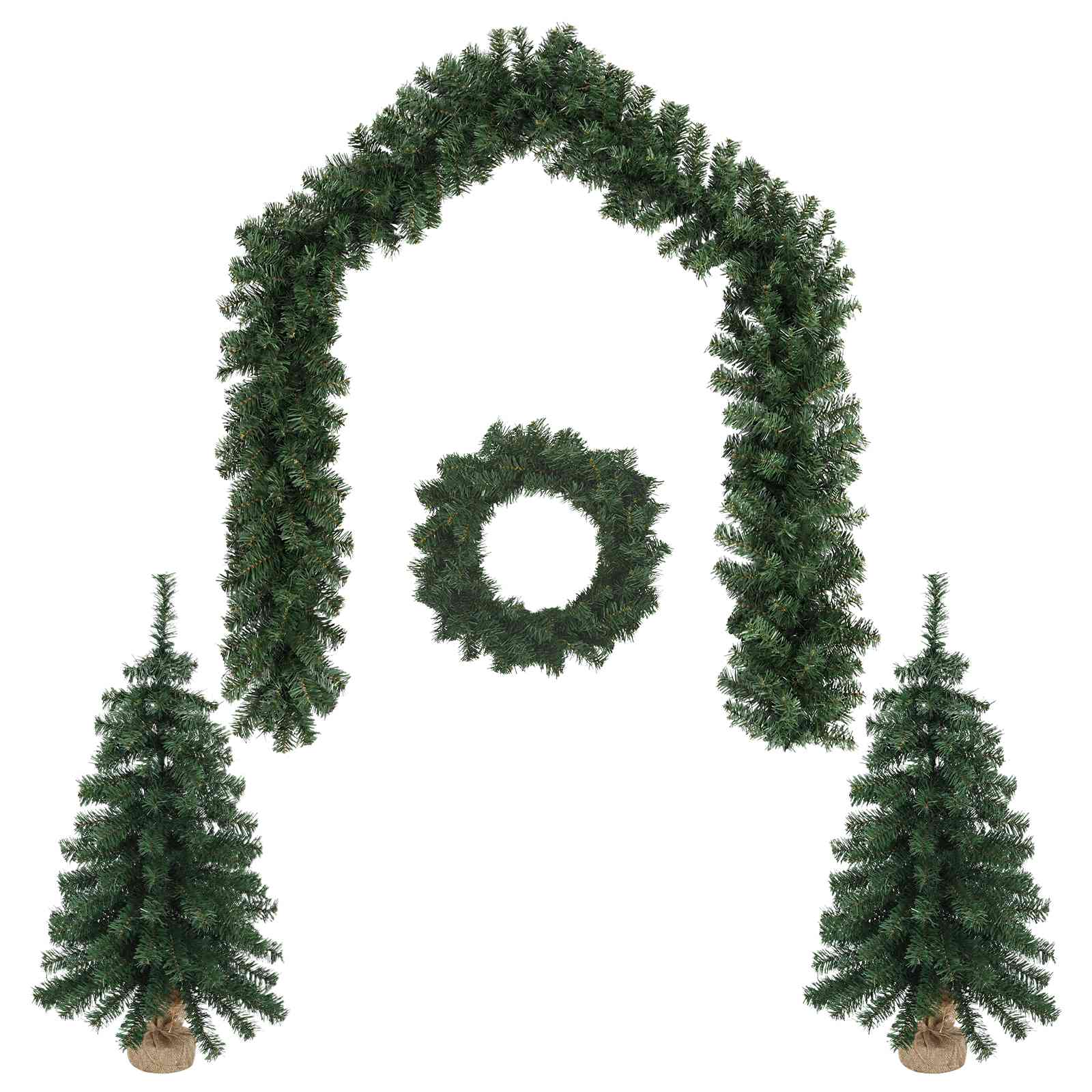 Mini-weihnachtsbaum-set 90 Cm Pvc Grün Vidaxl