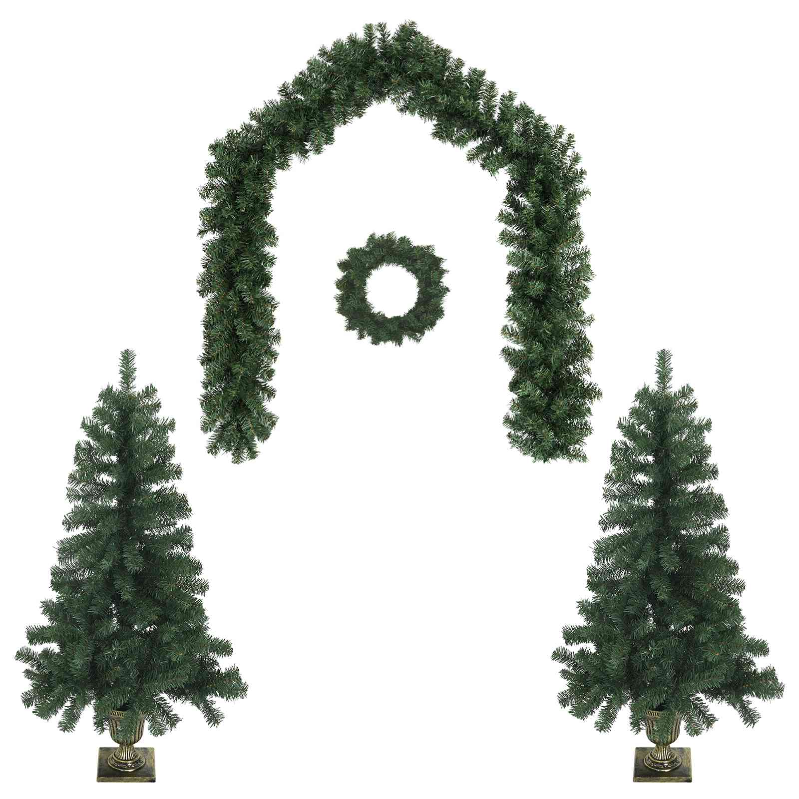 Mini-weihnachtsbaum-set 120 Cm Pvc Grün Vidaxl