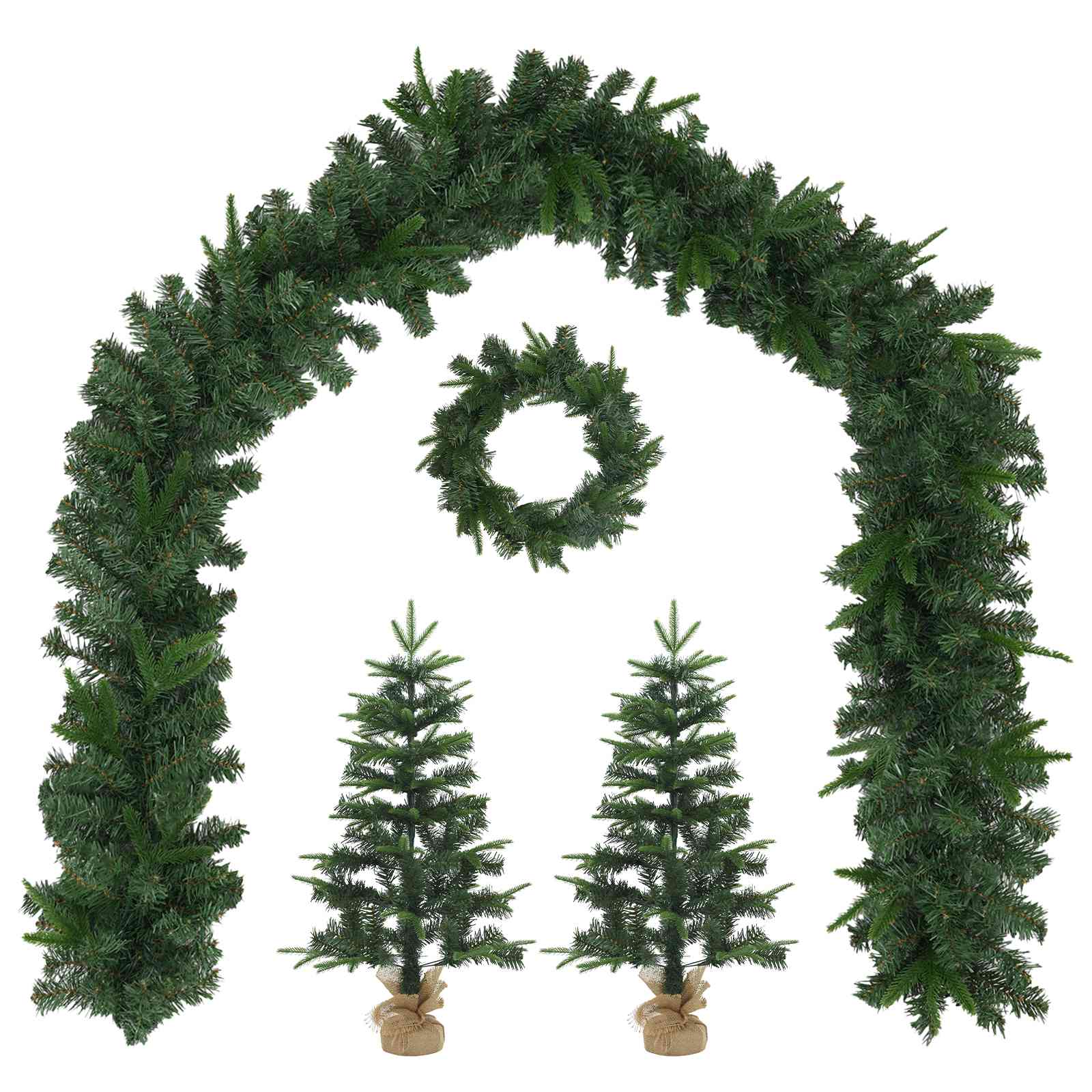 Mini-weihnachtsbaum-set 45 Cm Pvc Und Pe Grün Vidaxl