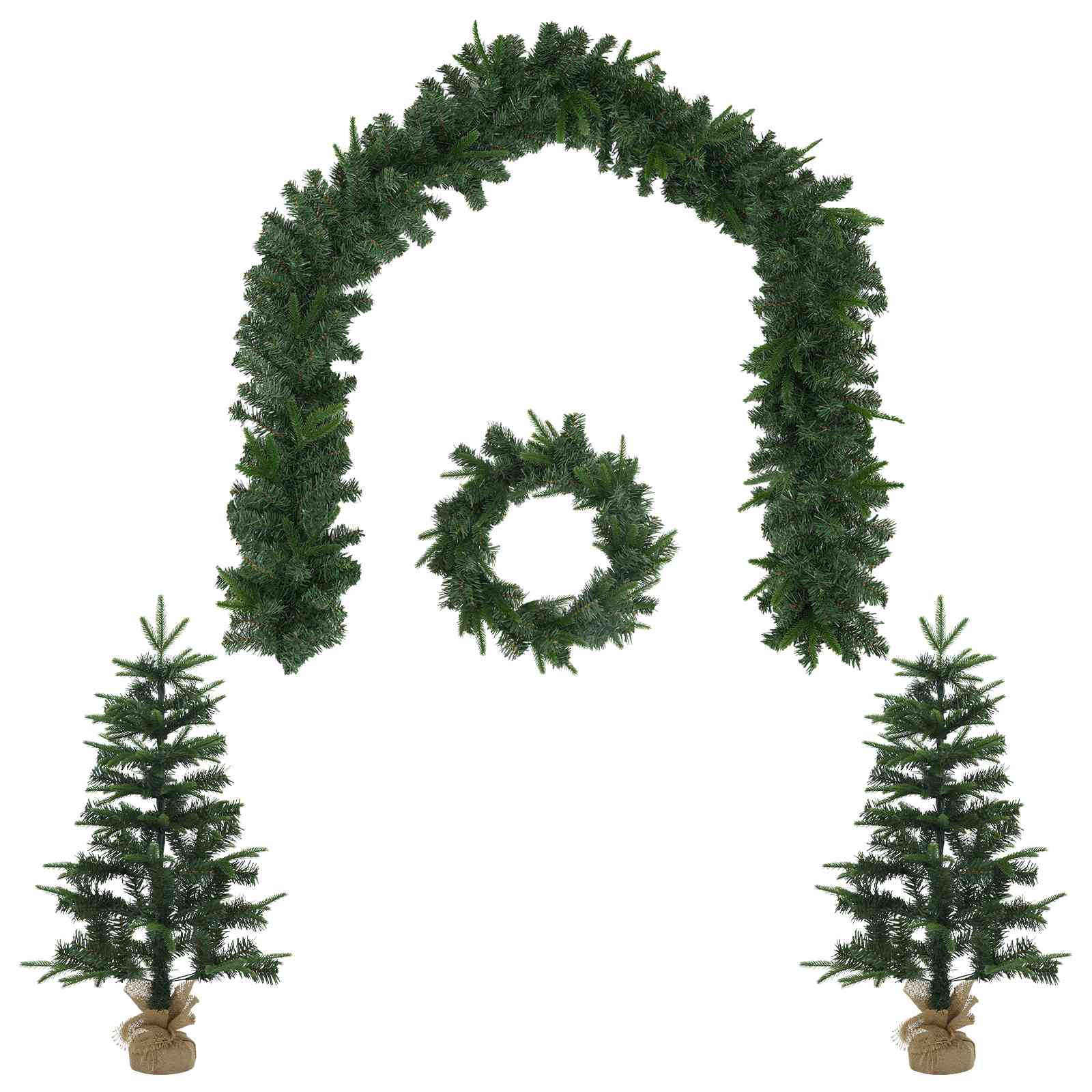 Mini-weihnachtsbaum-set 90 Cm Pvc Und Pe Grün Vidaxl