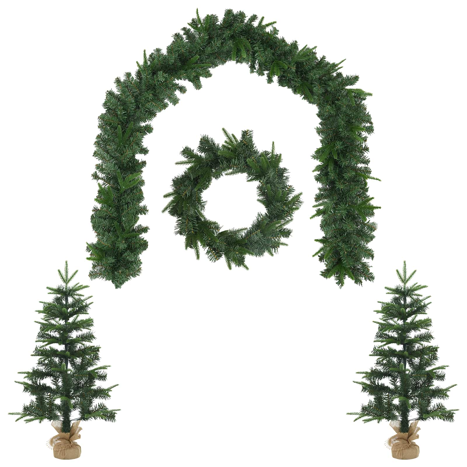 Mini-weihnachtsbaum-set 60 Cm Pvc Und Pe Grün Vidaxl