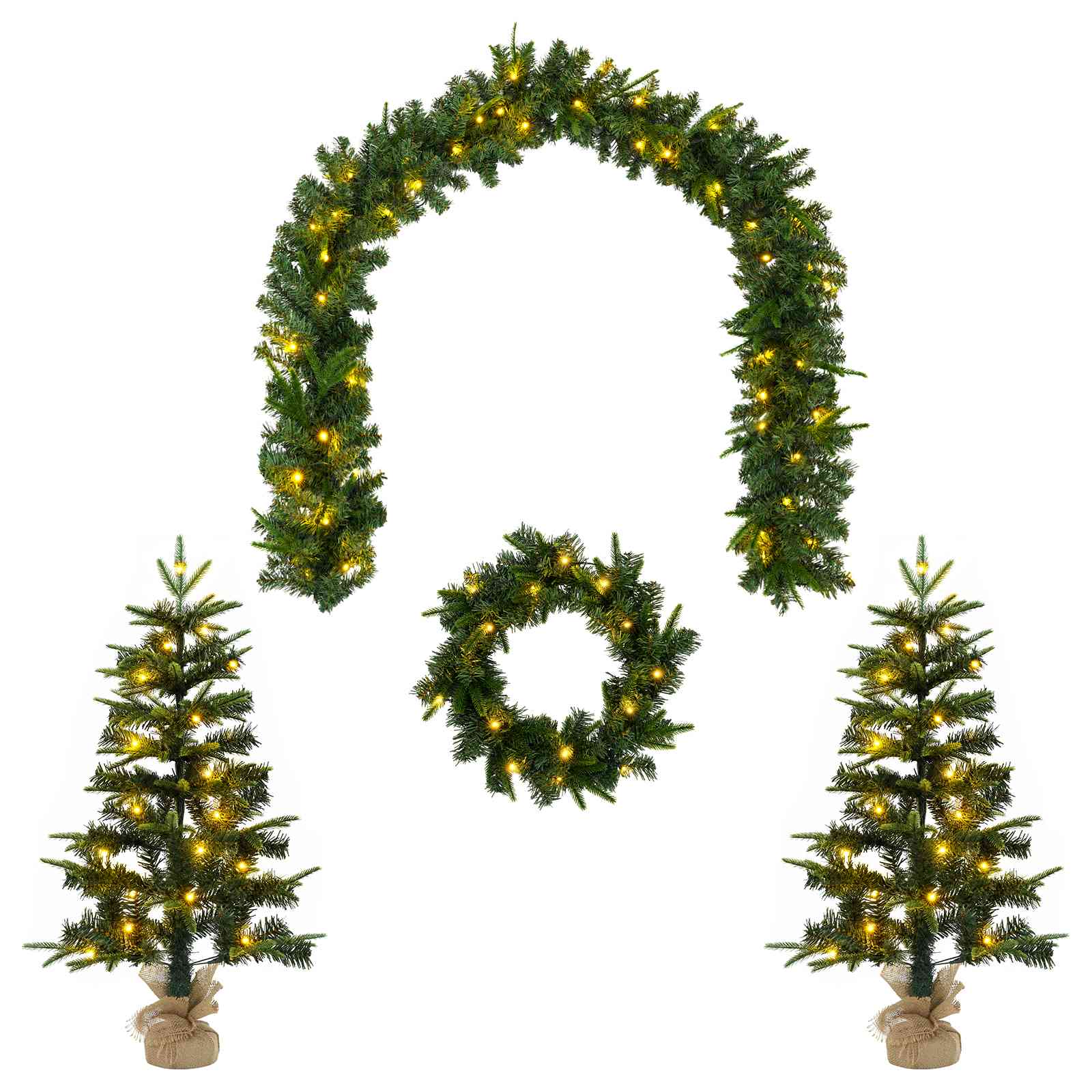 Mini Weihnachtsbaum 90 Cm 175 Leds Warmes Weiß Pvc Und Pe Grün Vidaxl