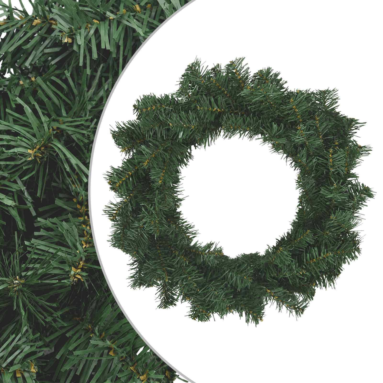 Weihnachtskranz Grün Ø 50 Cm Pvc Vidaxl
