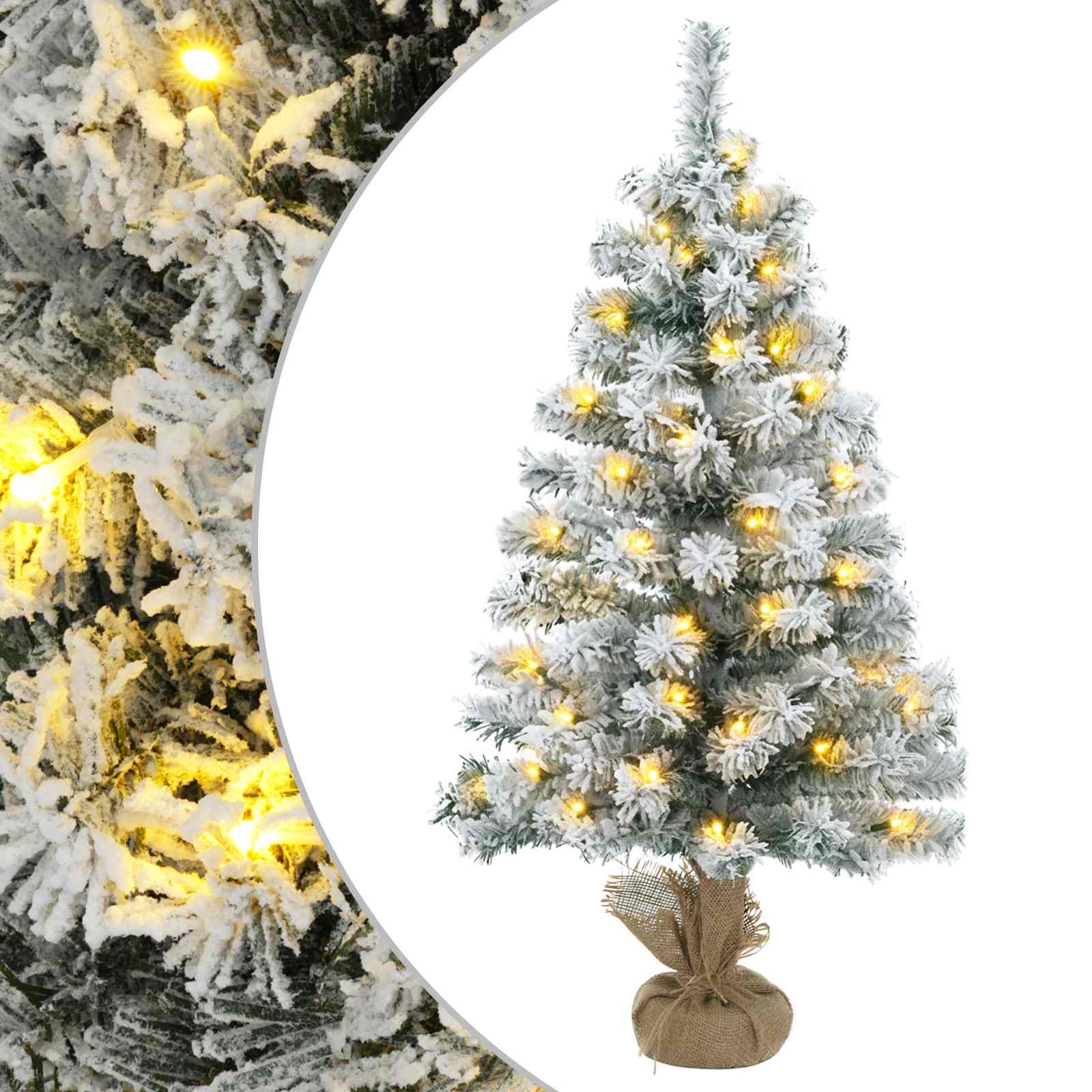 Mini Weihnachtsbaum 45 Cm 25 Leds Warmes Weiß Pvc Grün Und Weiß Vidaxl