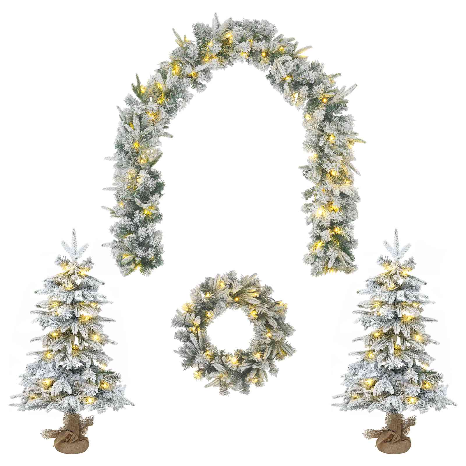 Mini-weihnachtsbaum-set 90 Cm 175 Leds Warmes Weiß Pvc Und Pe Vidaxl