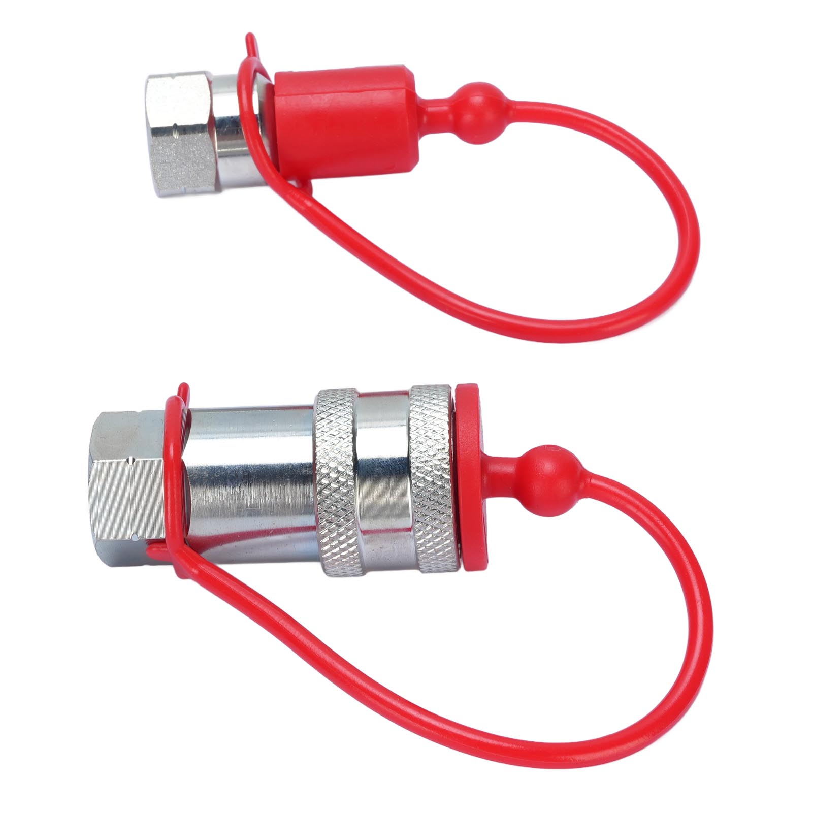 Satz Mit 2 Hydraulischen Schnellkupplungen 1/4" Npt Iso7241-a Aus Gehärtetem Stahl Mit Staubkappe