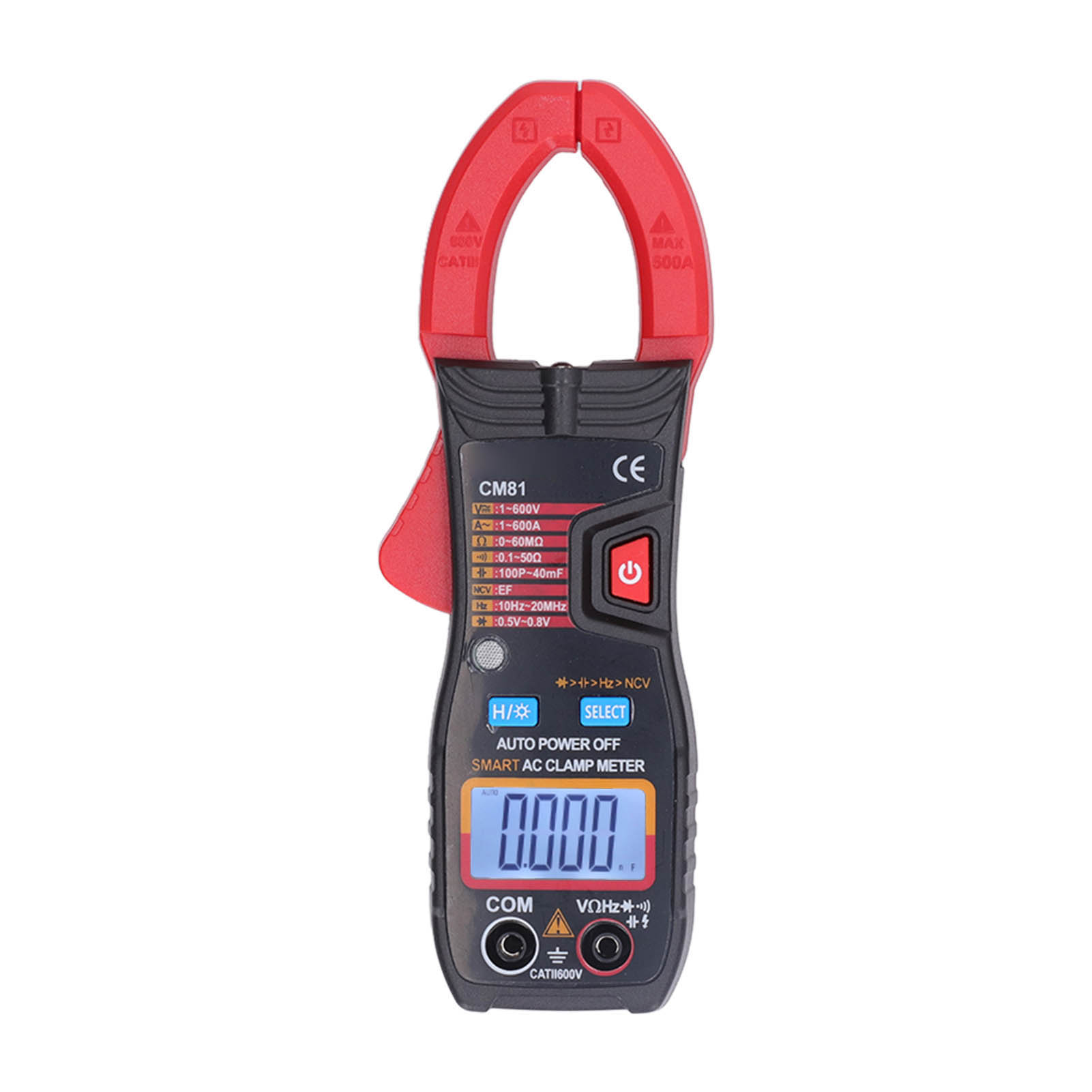 Multifunktionales Digitales Ac/dc-zangenmessgerät, Automatische Bereichswahl, 1 V–600 V