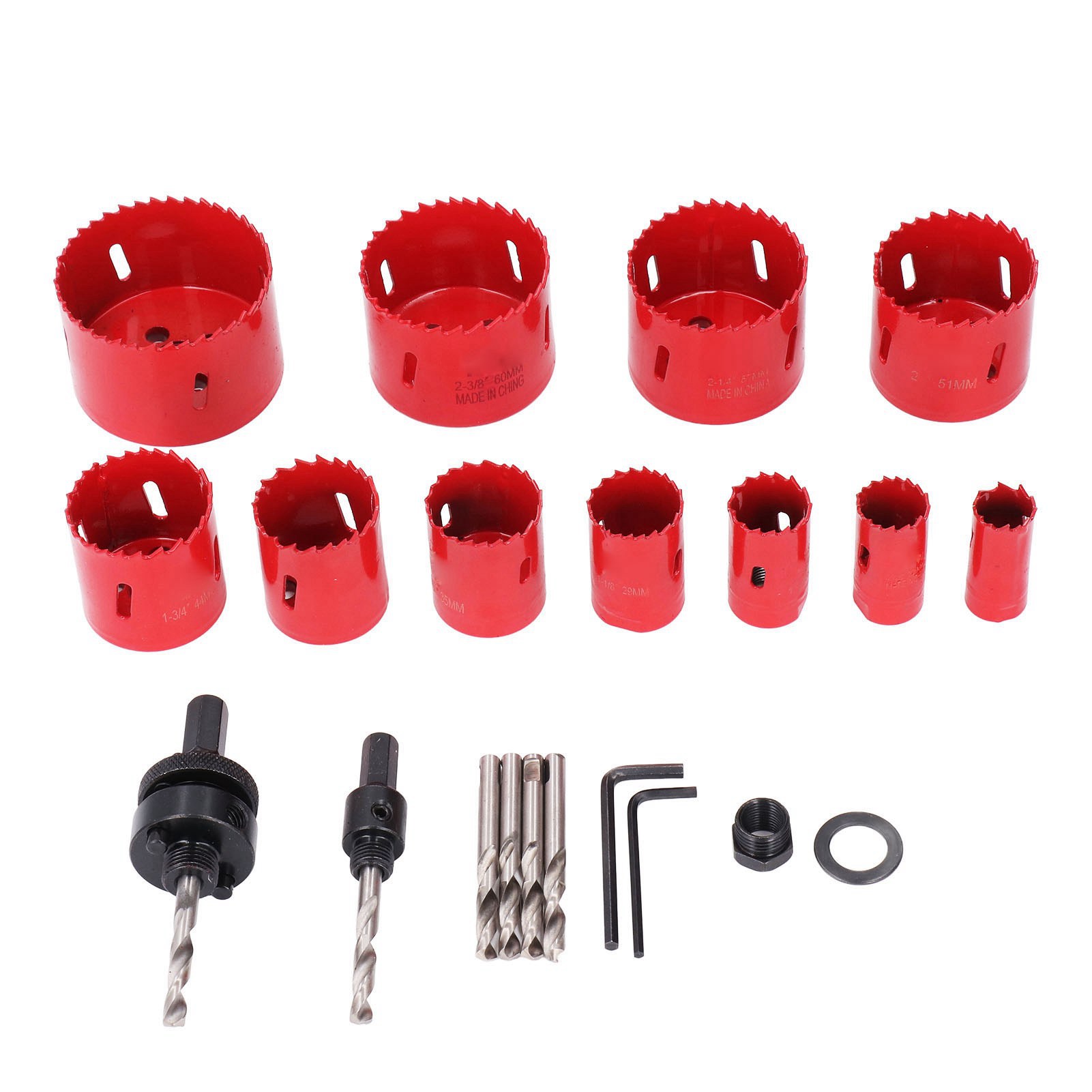 Set Aus 18 Bimetall-lochsägen Mit Dornen Und Bohrern Für Weichmetalle, Holz Und Kunststoff (durchmesser 3/4 Bis 2-11/16 Zoll).