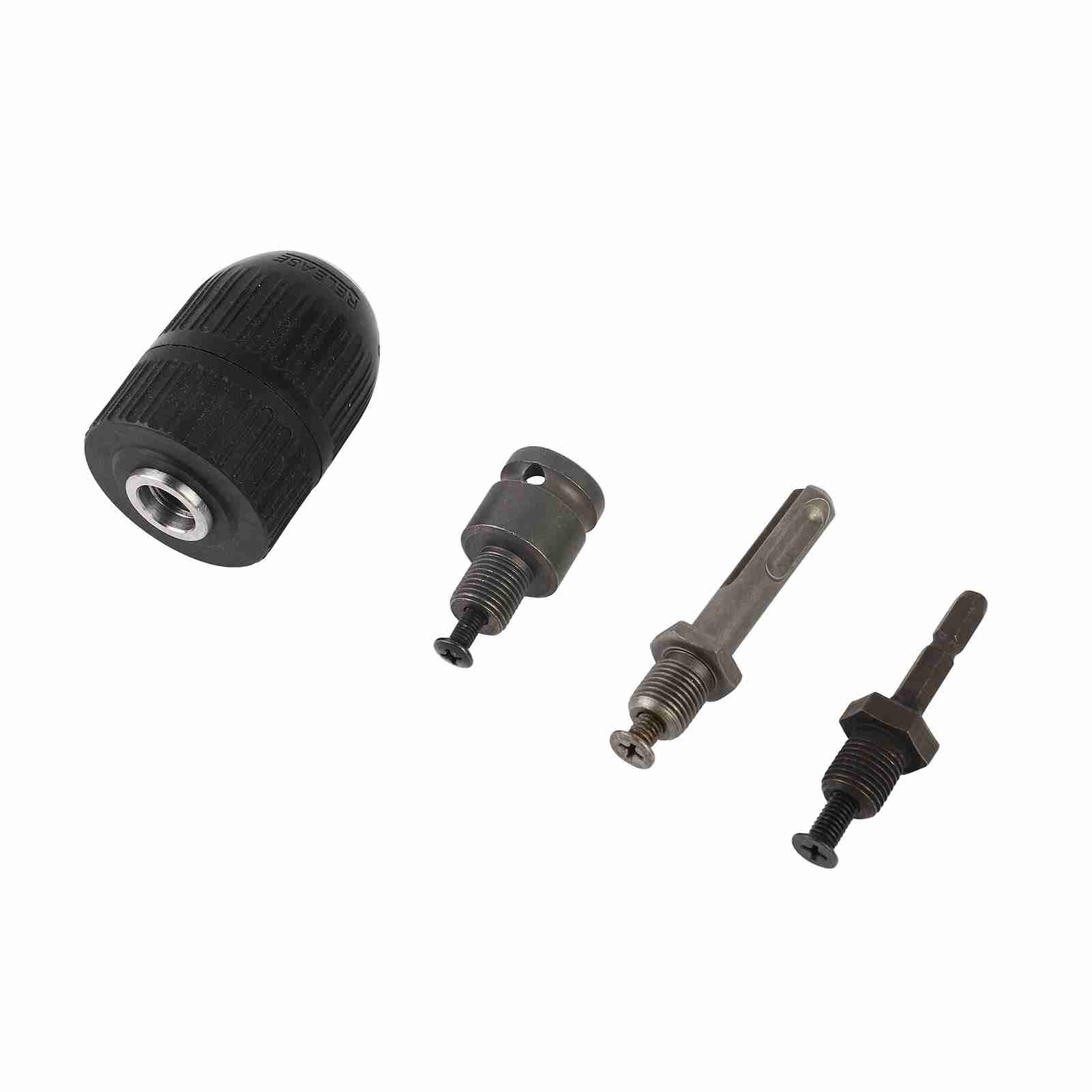 Schnellspannbohrfutter Mit 3 Backen, 1/2" Vierkant Bis 1/4" Sechskant, Spannbereich 2-13 Mm