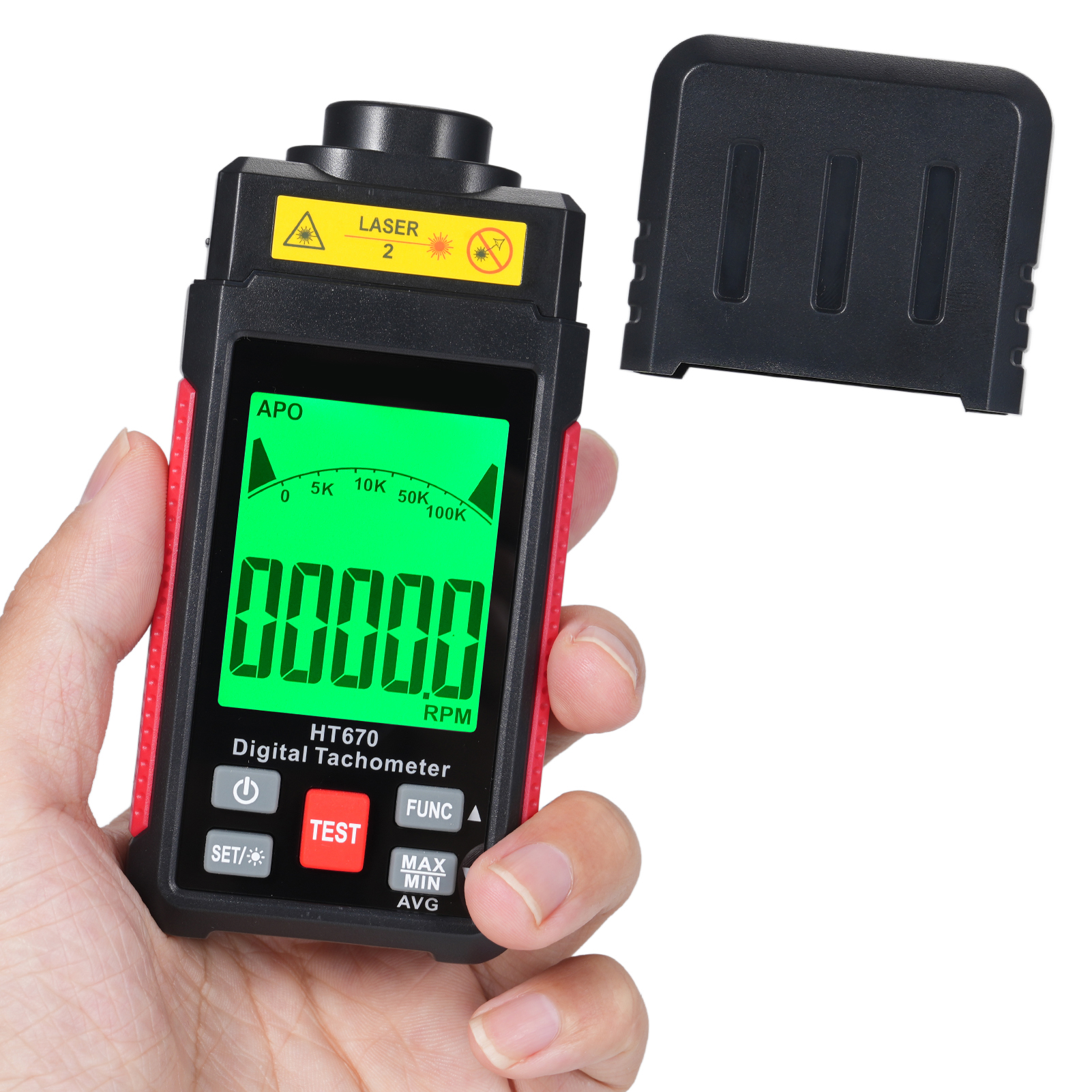 Digitaler Fotoelektrischer Drehzahlmesser, Erweiterter Messbereich 630–650 Nm, Großes Lcd-display, 10 Bis 99.999 U/min, Ht670
