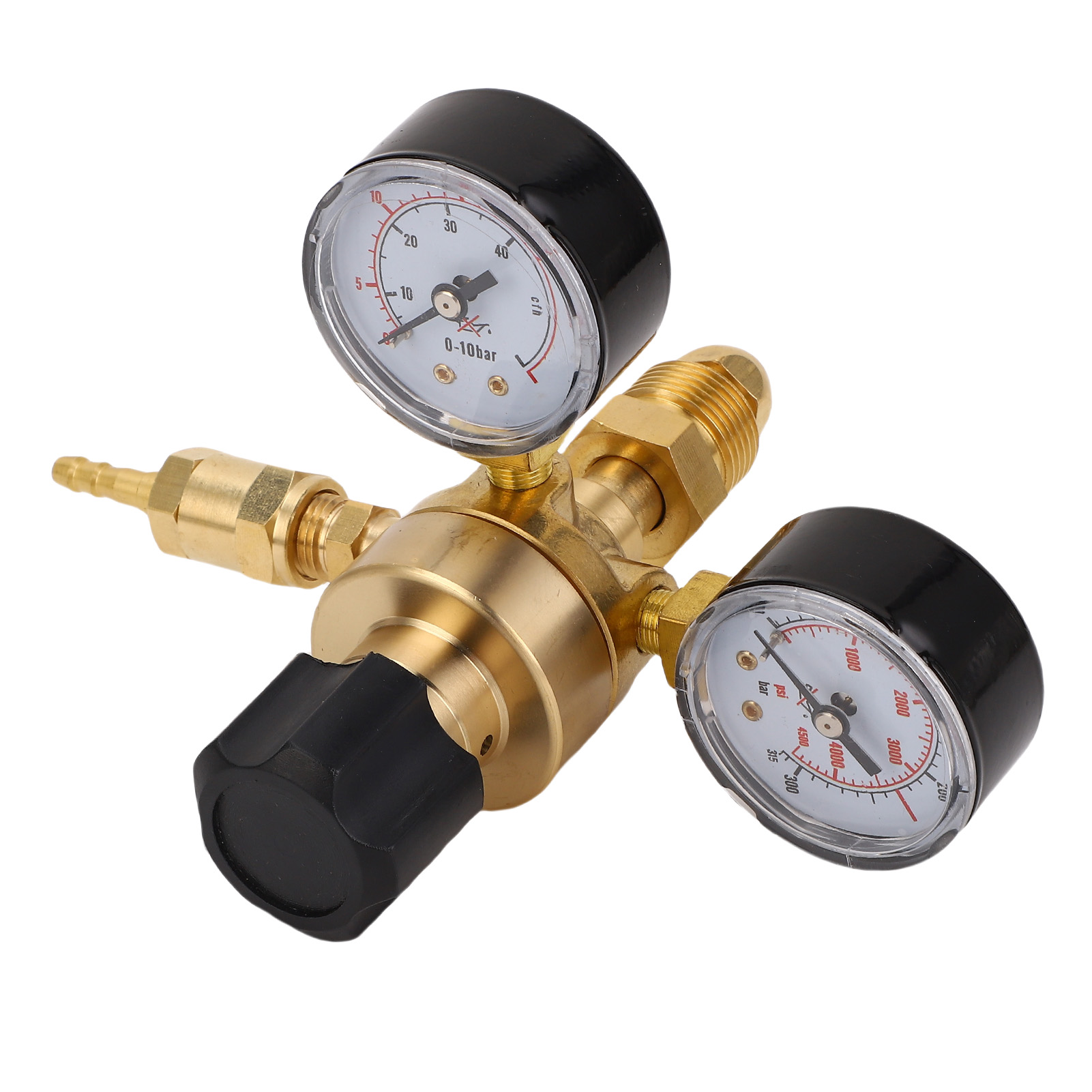 Argon/co₂-gasregler Mit 2 M Schlauch Und Cga580-manometer. Eingang: 5/8-18unf. Ausgang: 0–315 Bar. Eingang: 0–10 Bar.
