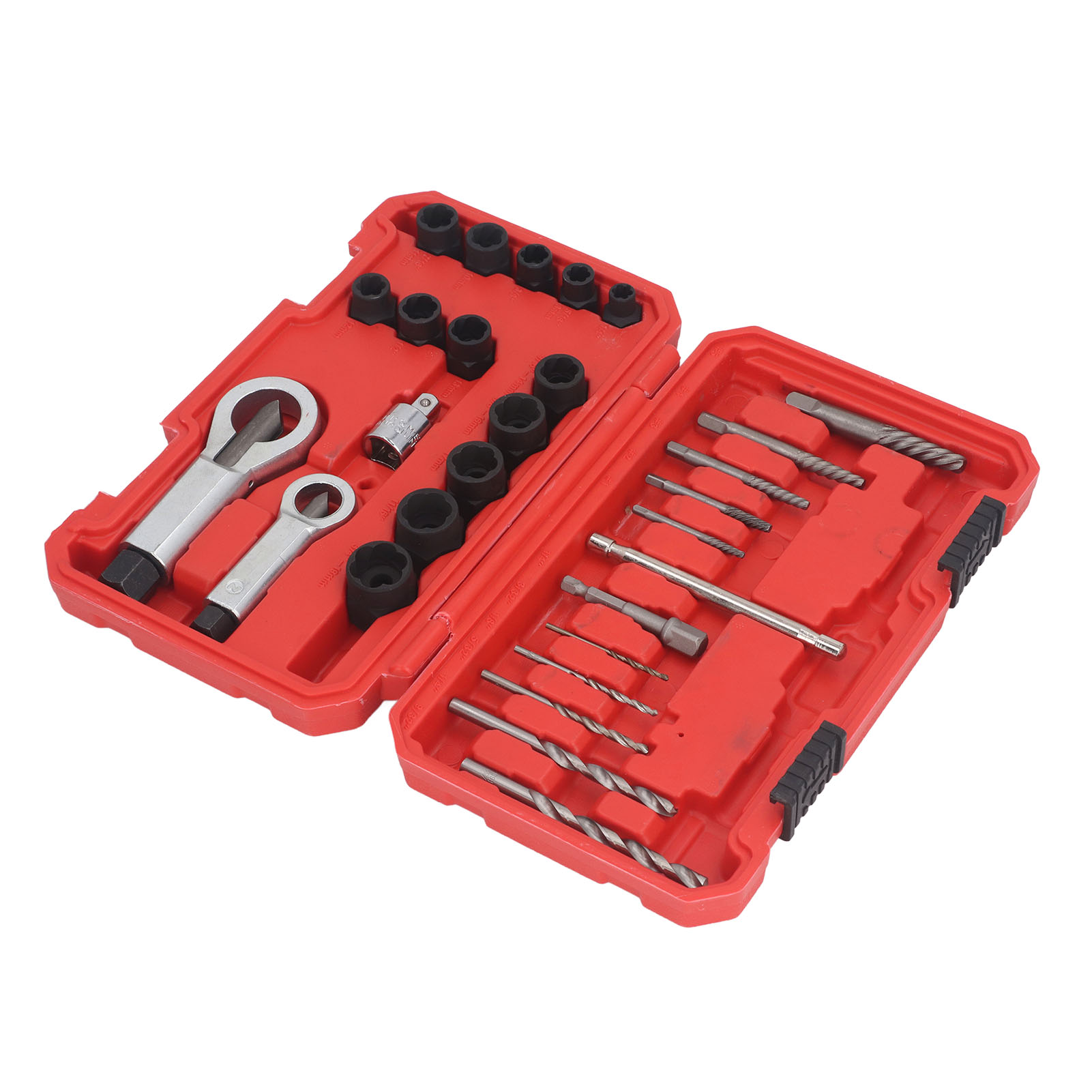 Set Mit 28 Beschädigten Schraubenausdrehern, Rostfrei Und Robust, Zum Entfernen Abgebrochener Schrauben Bei Reparaturen Und Wartungsarbeiten.