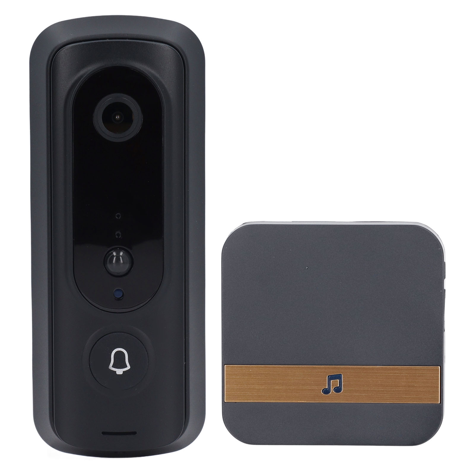 Kabellose Wlan-videotürklingel, 2,4 Ghz, 1080p Hd, Nachtsicht, Ki-personenerkennung, Gegensprechfunktion, 90–260 V Eu-stecker