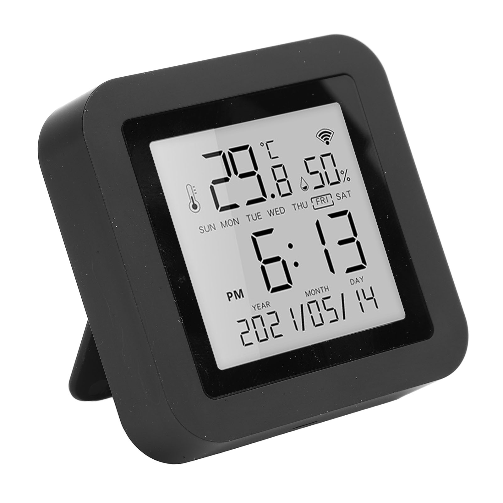 Digitales Hygrometer-thermometer Mit Hintergrundbeleuchtetem Lcd-bildschirm, Datenspeicherung, Intelligentem Temperatur- Und Feuchtigkeitsmessgerät, Schwarz, Usb-anschluss.