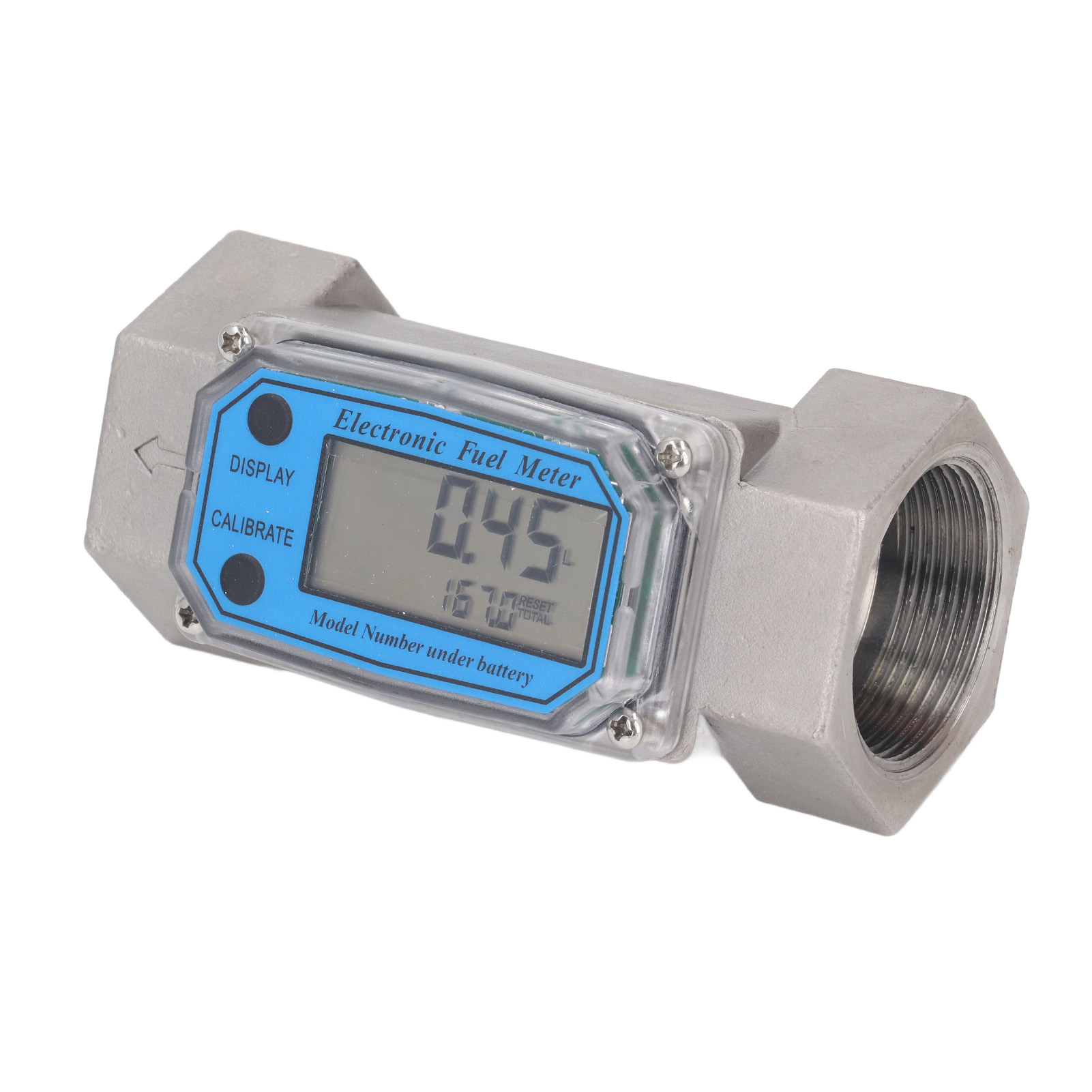 1,5-zoll-turbinen-durchflussmesser, Digitalanzeige, Elektronischer Kraftstoffzähler Aus Edelstahl Für Die Erdöl- Und Chemieindustrie, 25–150 L/min