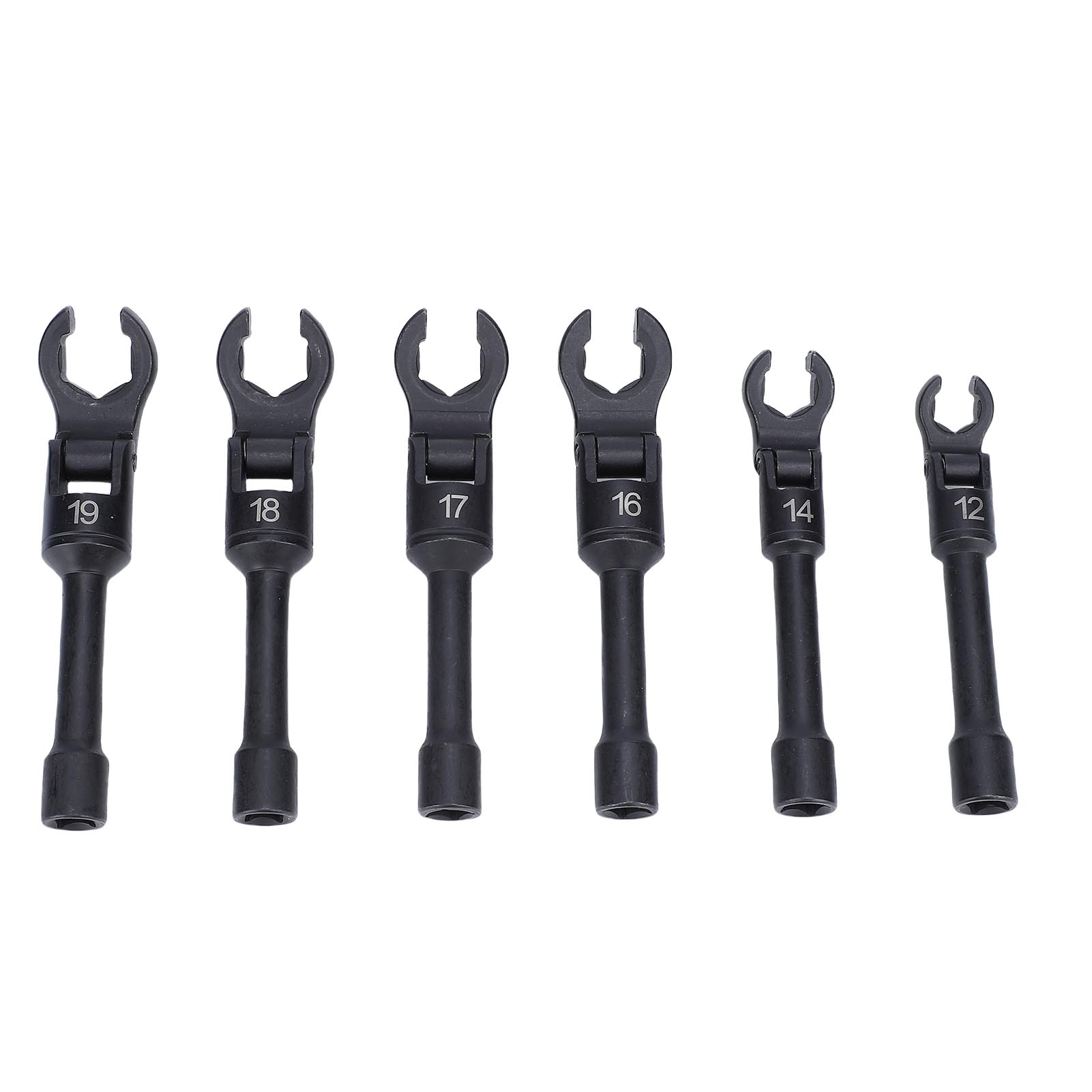 Set Mit 6 Langen, Flexiblen Maulschlüsseln, 3/8"-antrieb, Steckschlüsseln Für Diesel-einspritzleitungen, Metrischen Maulschlüsseln Für Muttern Von 12 Bis 19 Mm, Mit Aufbewahrungskoffer
