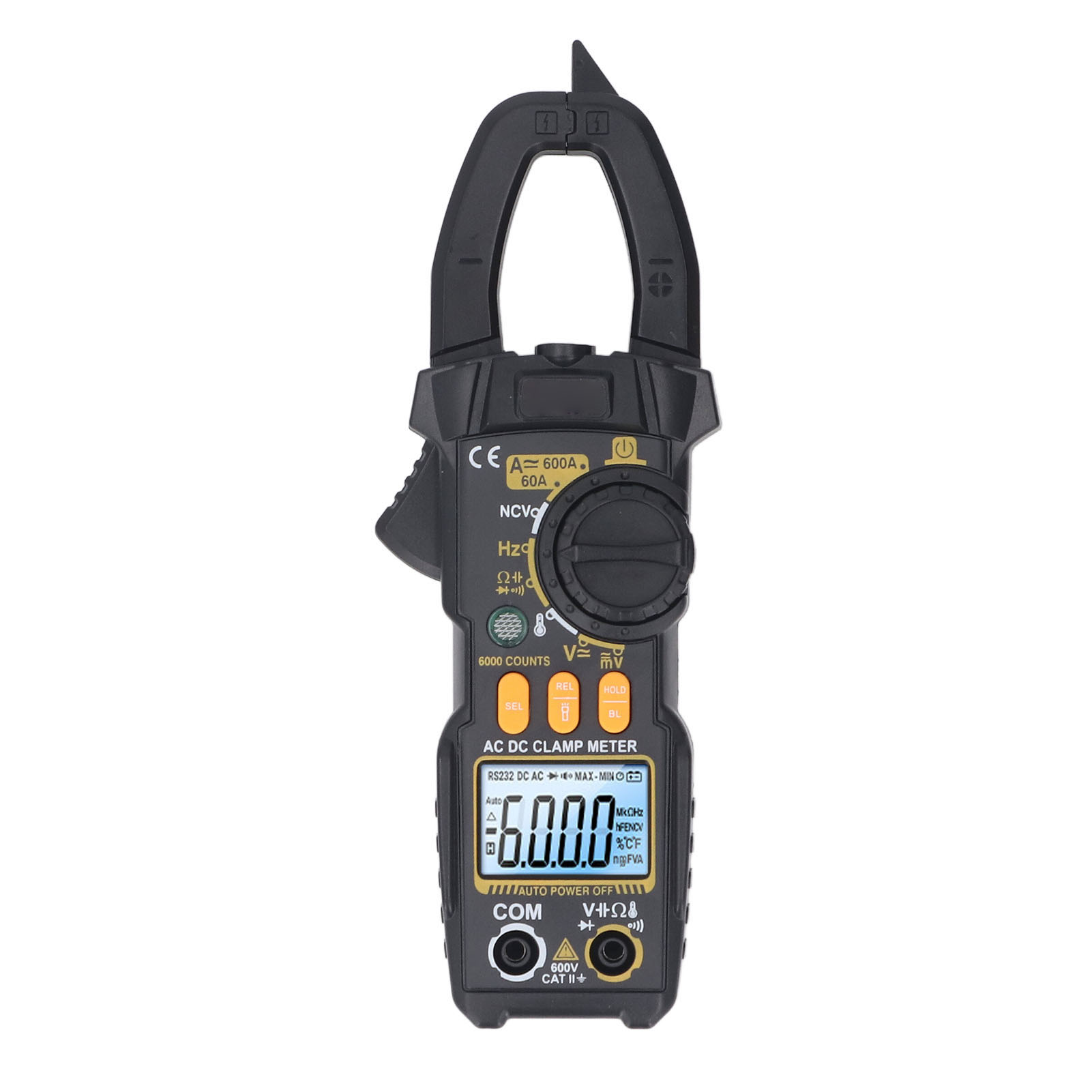 Digitales Zangenmultimeter Mit 6000 Zählern, Lcd-anzeige, Ac/dc-voltmeter, Amperemeter, Dioden-, Temperatur-, Hz-, Ohm- Und Kapazitätsmessgerät – Elektrikerwerkzeug Pn108