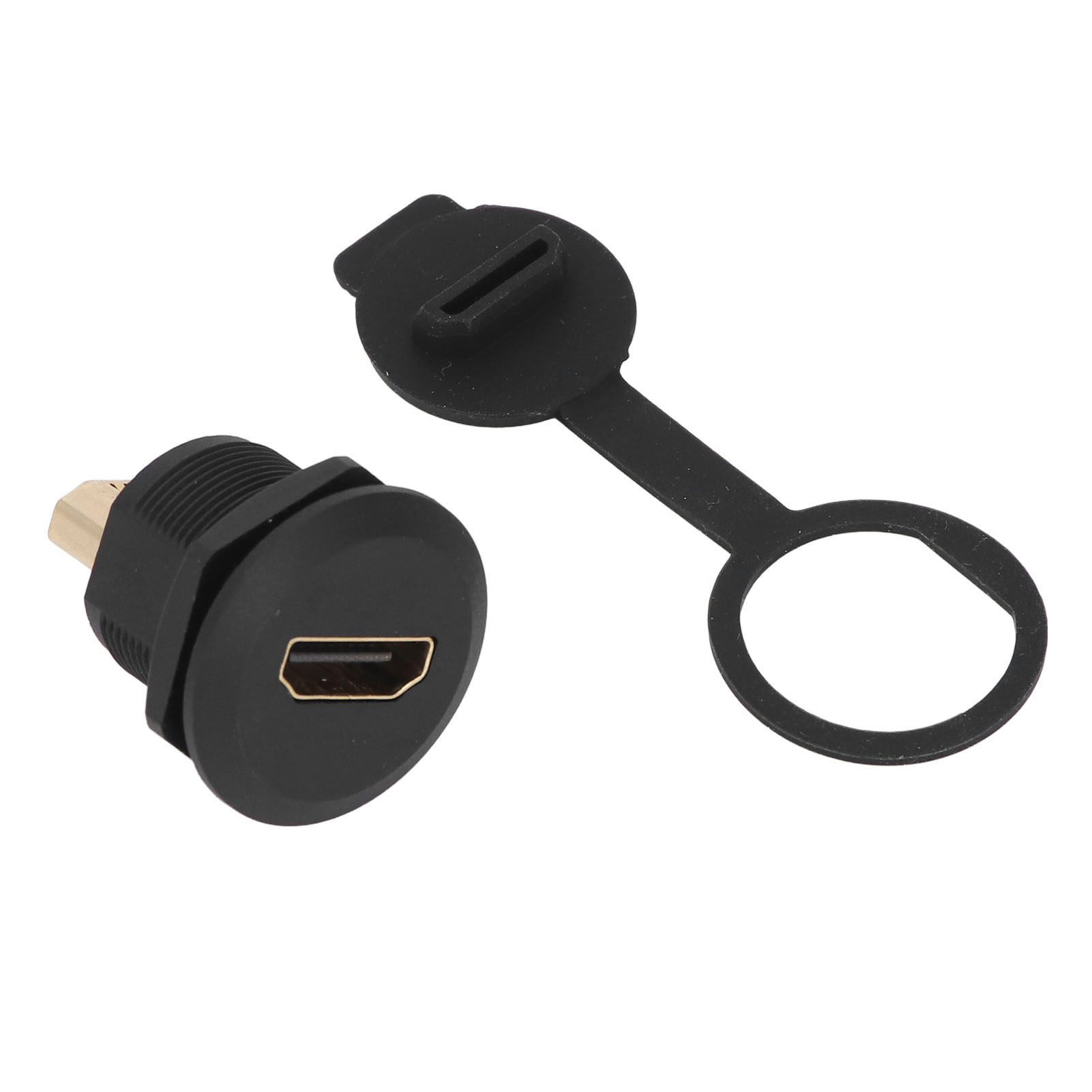 Wasserdichter Ep-koppler Für Die Schalttafelmontage, Industrielle Hd-multimedia-schnittstelle, Durchgangslochstecker Mit Staubschutzkappe, 1,5–30 V Ac, 0,5–3 A