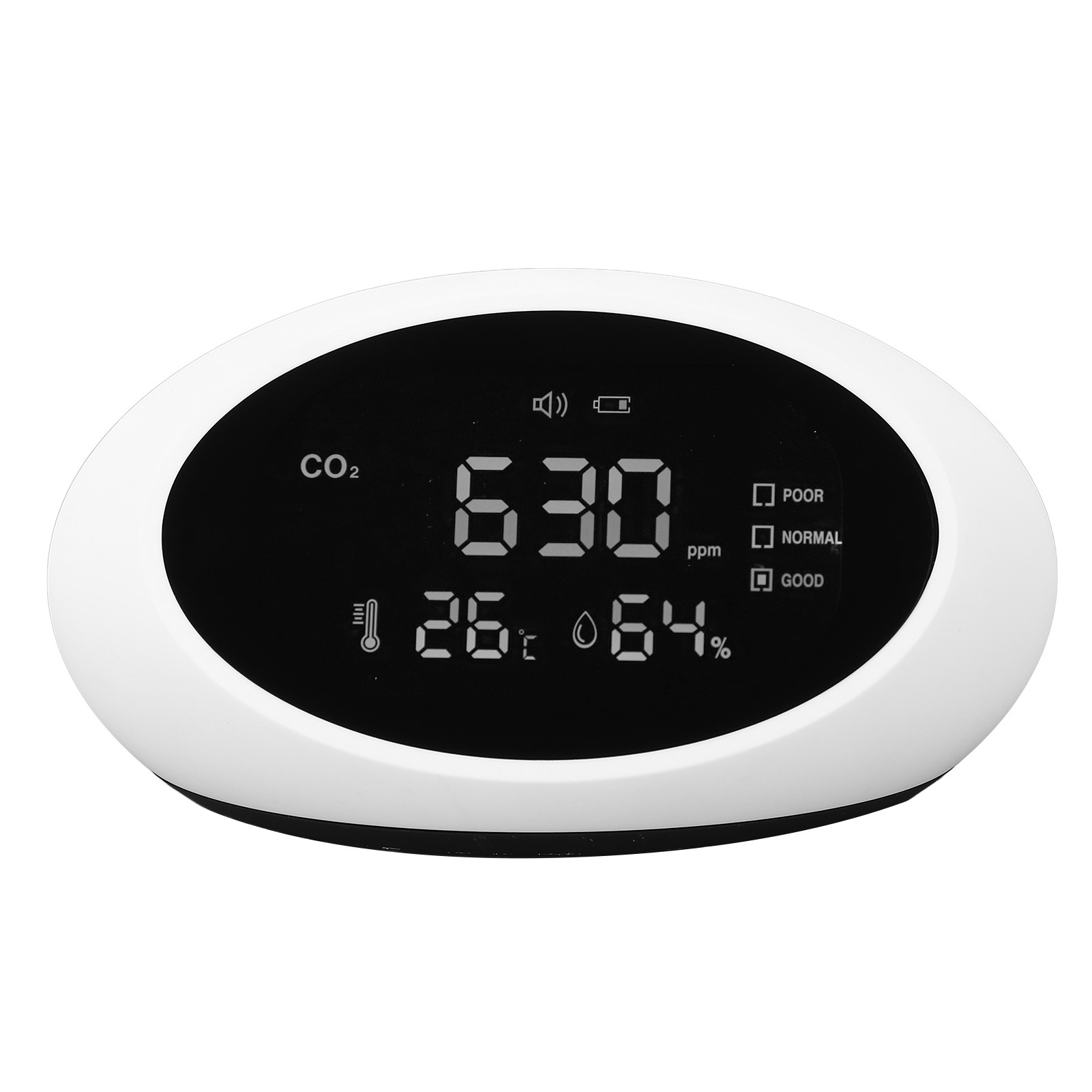 Hochpräziser Co2-detektor, Hd-lcd-bildschirm, Wiederaufladbar Und Tragbar, Luftqualitätsanzeige, Thermometer Und Hygrometer