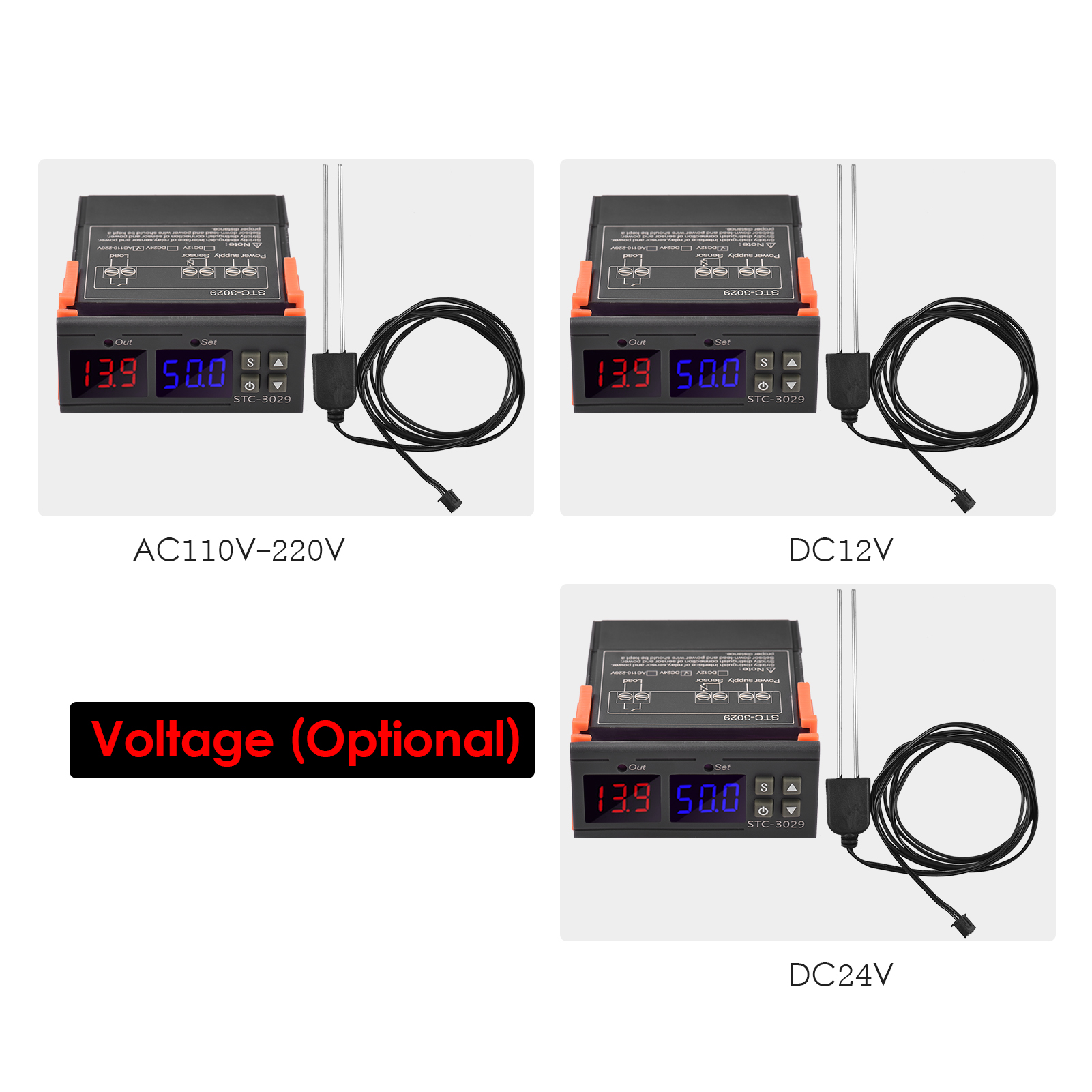 Miniatur-digital-led-bodenfeuchteregler, 110-220 V Ac, 10 A, Mit Sensor Und 1 M Sonde (messbereich: 0% Bis 100% Rh).