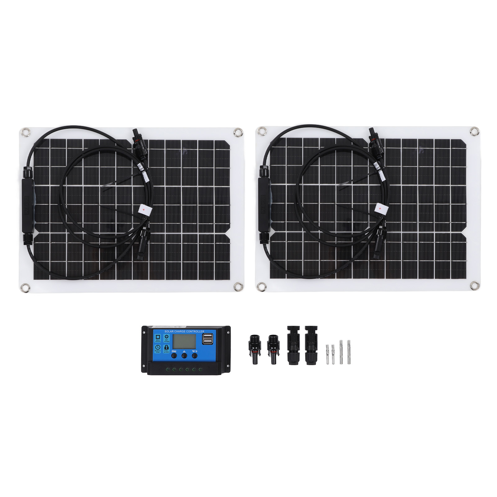 Flexibles Und Wasserdichtes Monokristallines 30-w-solarpanel Mit 50-a-solarladeregler Für 12-v-batterie