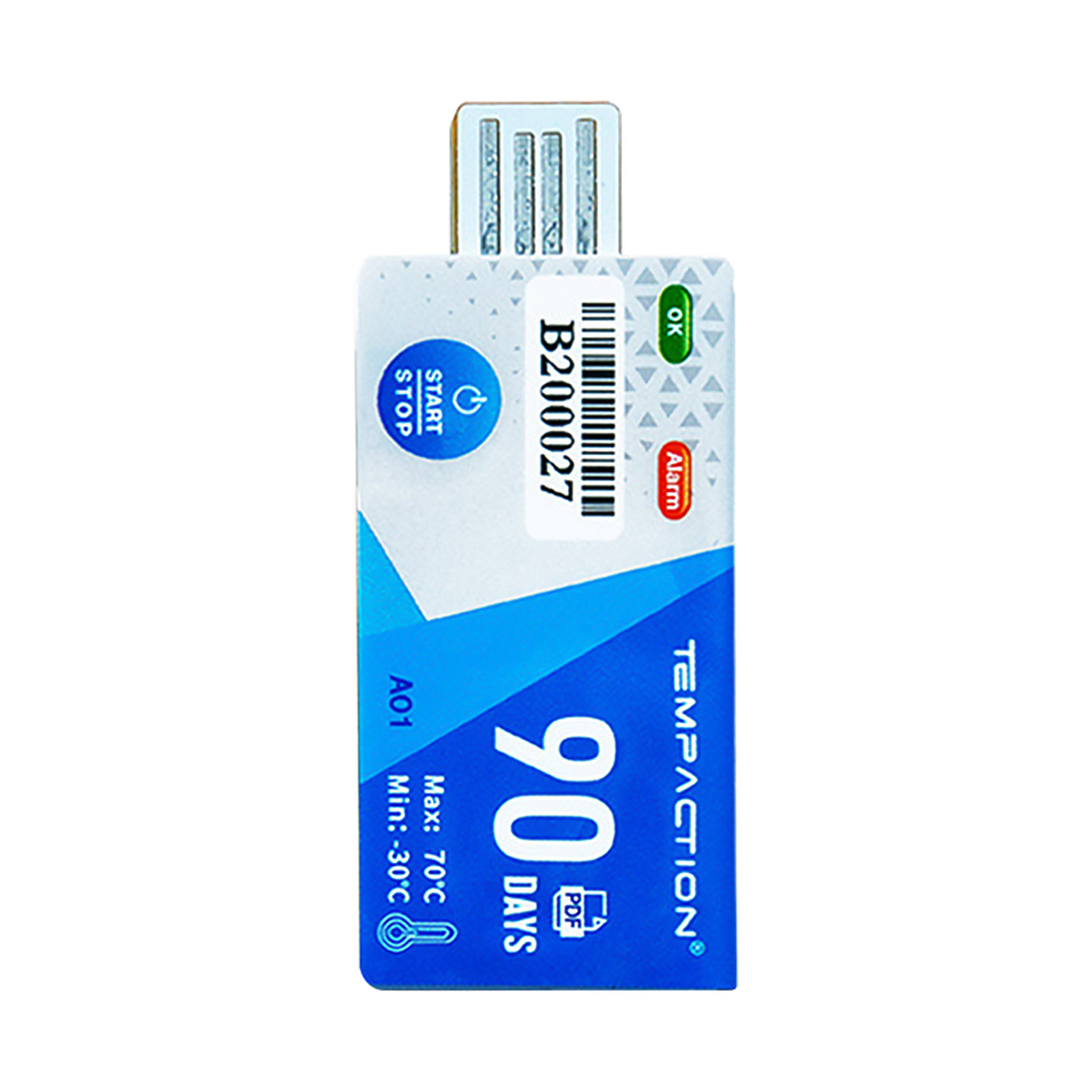 Usb-temperaturrekorder Mit Pdf-bericht, Einweg-temperaturdatenlogger, Temperaturdatenaufzeichnung Für Die Kühlkette Über 90 Tage, Medizinische Anwendung.