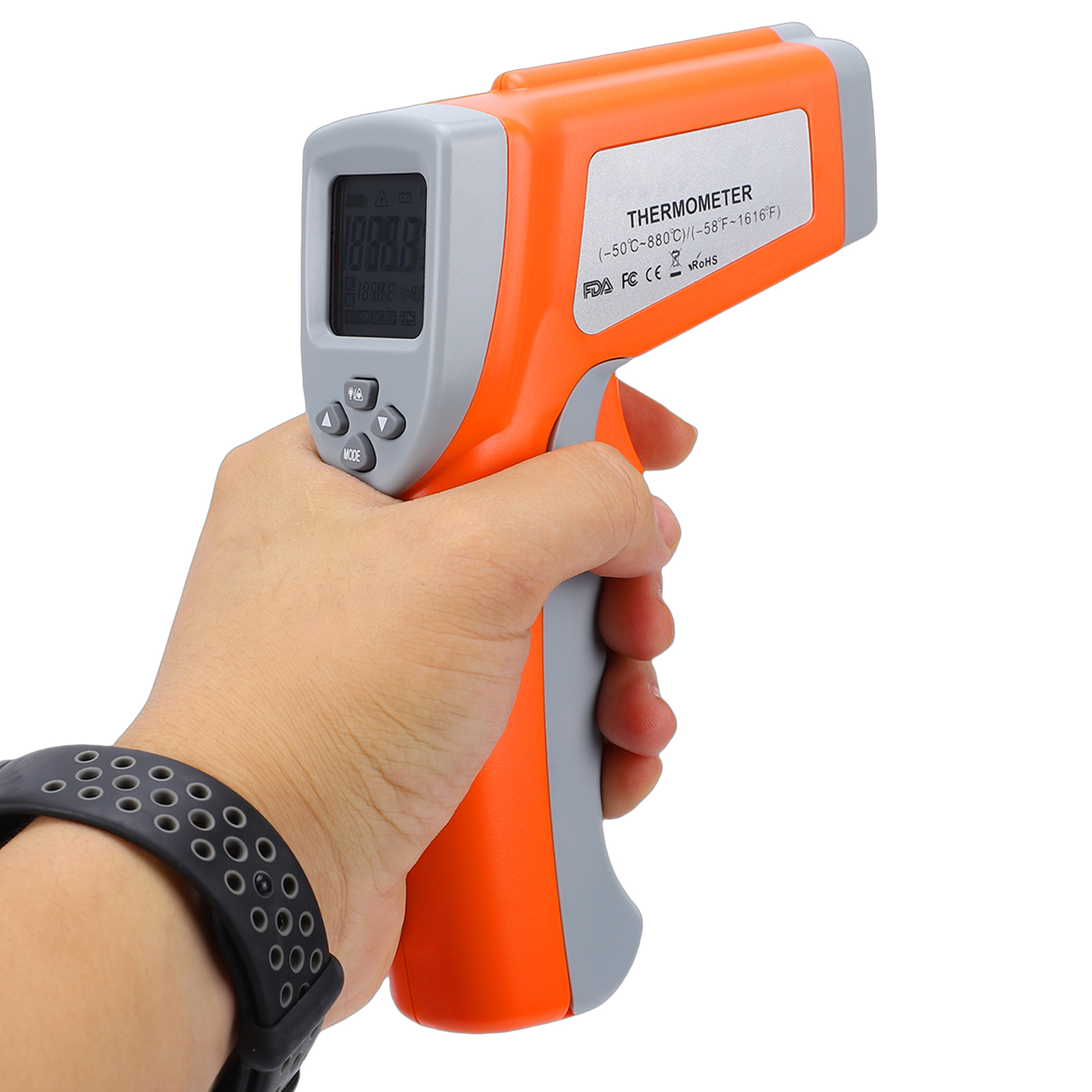 Digitales Infrarot-thermometer, Berührungsloses Temperaturmessgerät, Hochpräzises Dual-laser-thermometer Für Küche, Hlk Und Industrie (farbbox).
