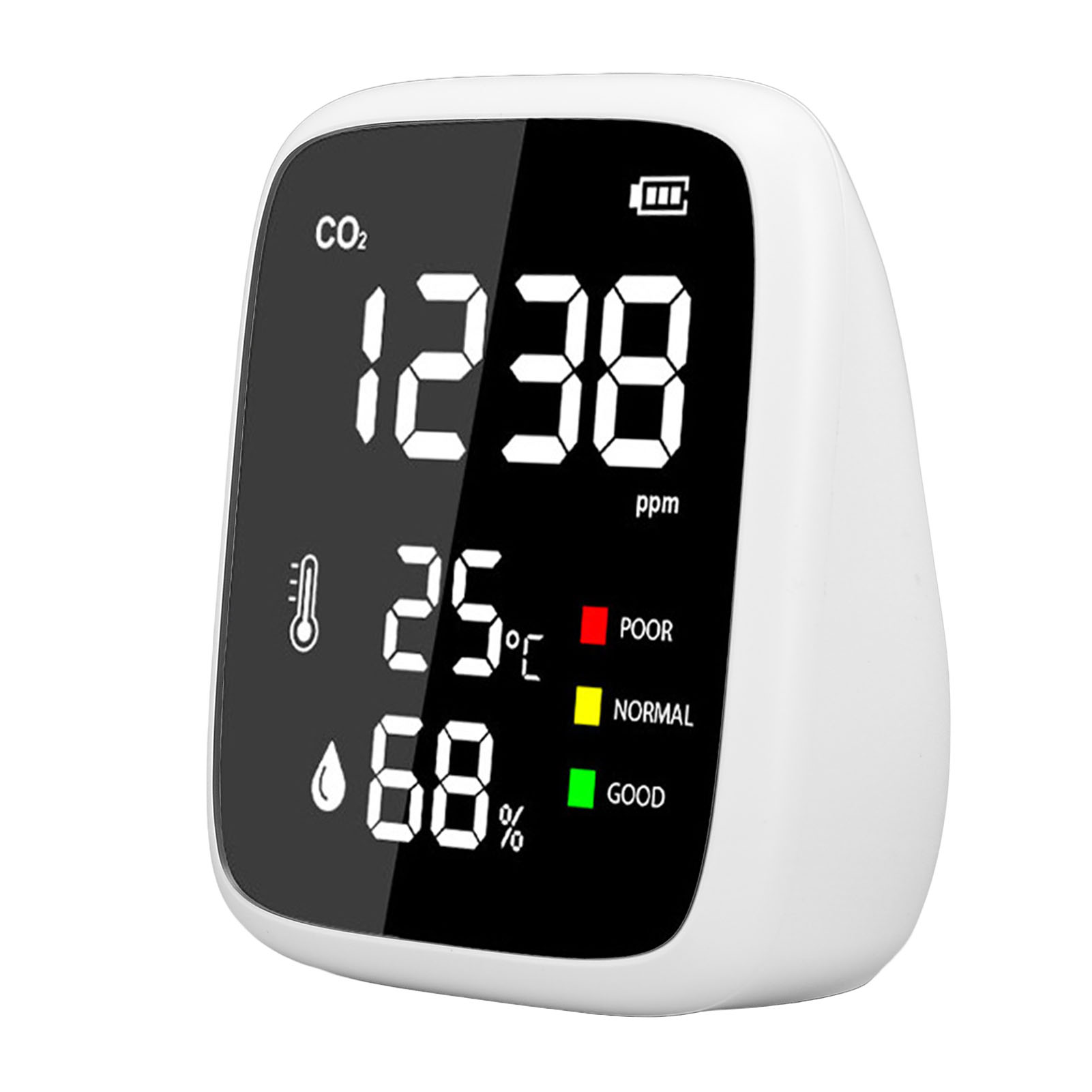 Hochpräziser, Tragbarer Mini-tisch-co2-detektor (400–5000 Ppm), Thermometer Und Luftbefeuchter, Raumluftqualitätsmessgerät Für Zuhause