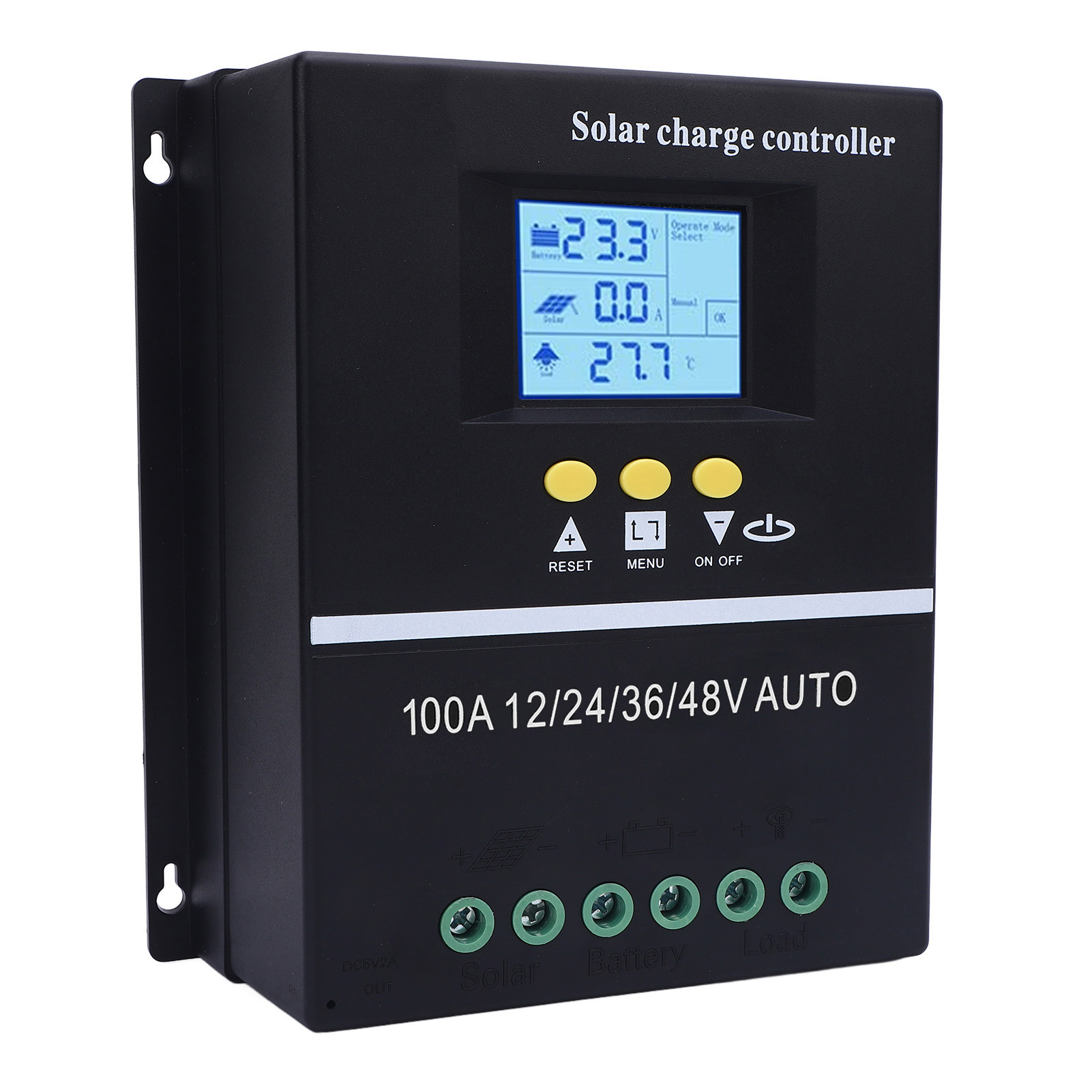 100a 12v 24v 36v 48v Solarladeregler, Zwei Usb-anschlüsse, Mehrere Betriebsmodi, Lcd-bildschirm, Solarmodulregler