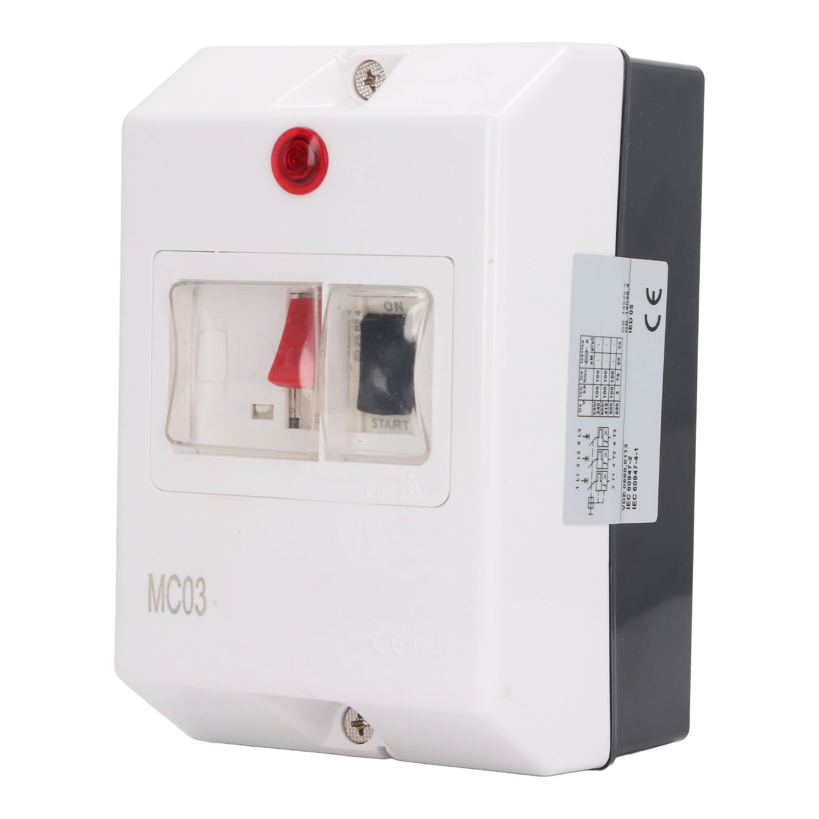 Wasserdichter Leitungsschutzschalter Für Elektromotoren Mit Kontrollleuchte, 6–10 A, 230 V, 240 V, 400 V, 415 V, 500 V, 690 V