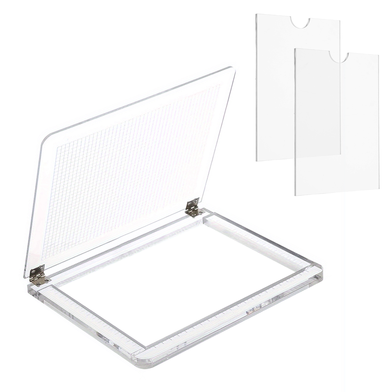 19,3 X 15 Cm (7,6 X 5,9 Zoll) Große, Transparente Acryl-stempelkissen Mit Rasterlinien Zur Positionierung Und Magnetischer Rückseite (4 Stück) Zum Scrapbooking, Kartenbasteln Und Für Andere Bastelarbe
