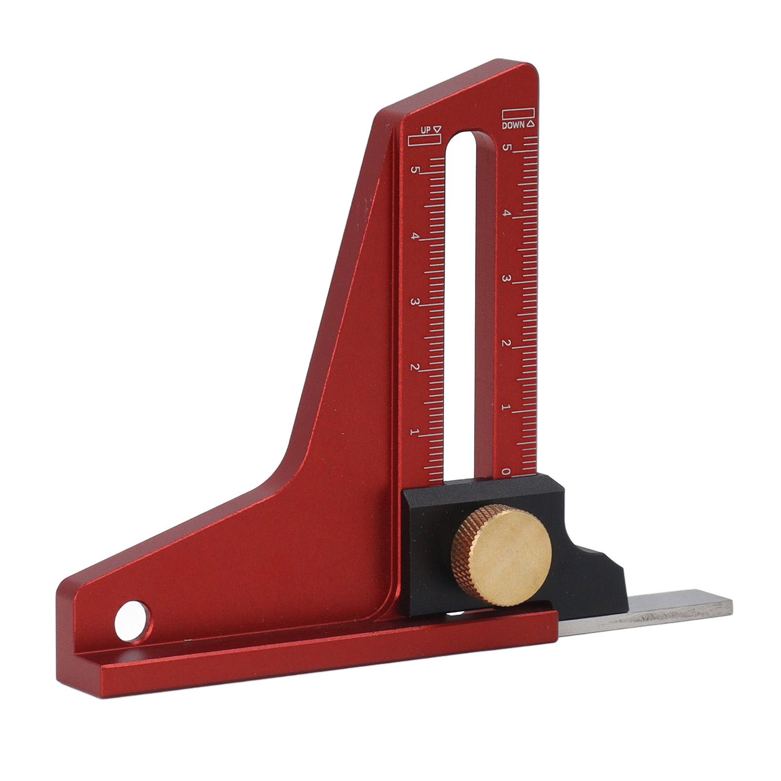 Höhenmesser Für Die Holzbearbeitung (0 Bis 50 Mm), Aus Aluminiumlegierung, Mit Doppelskala, Kompaktes Tiefenmessgerät
