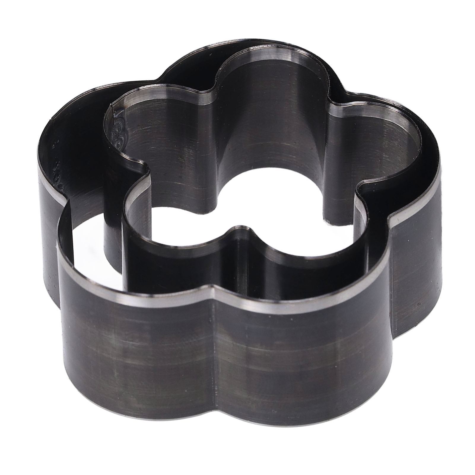 Set Aus 2 Blütenförmigen Lederstanzformen, Manuelle Stanz- Und Formwerkzeuge Aus Legiertem Stahl, Durchmesser 58 Mm Und 46 Mm.