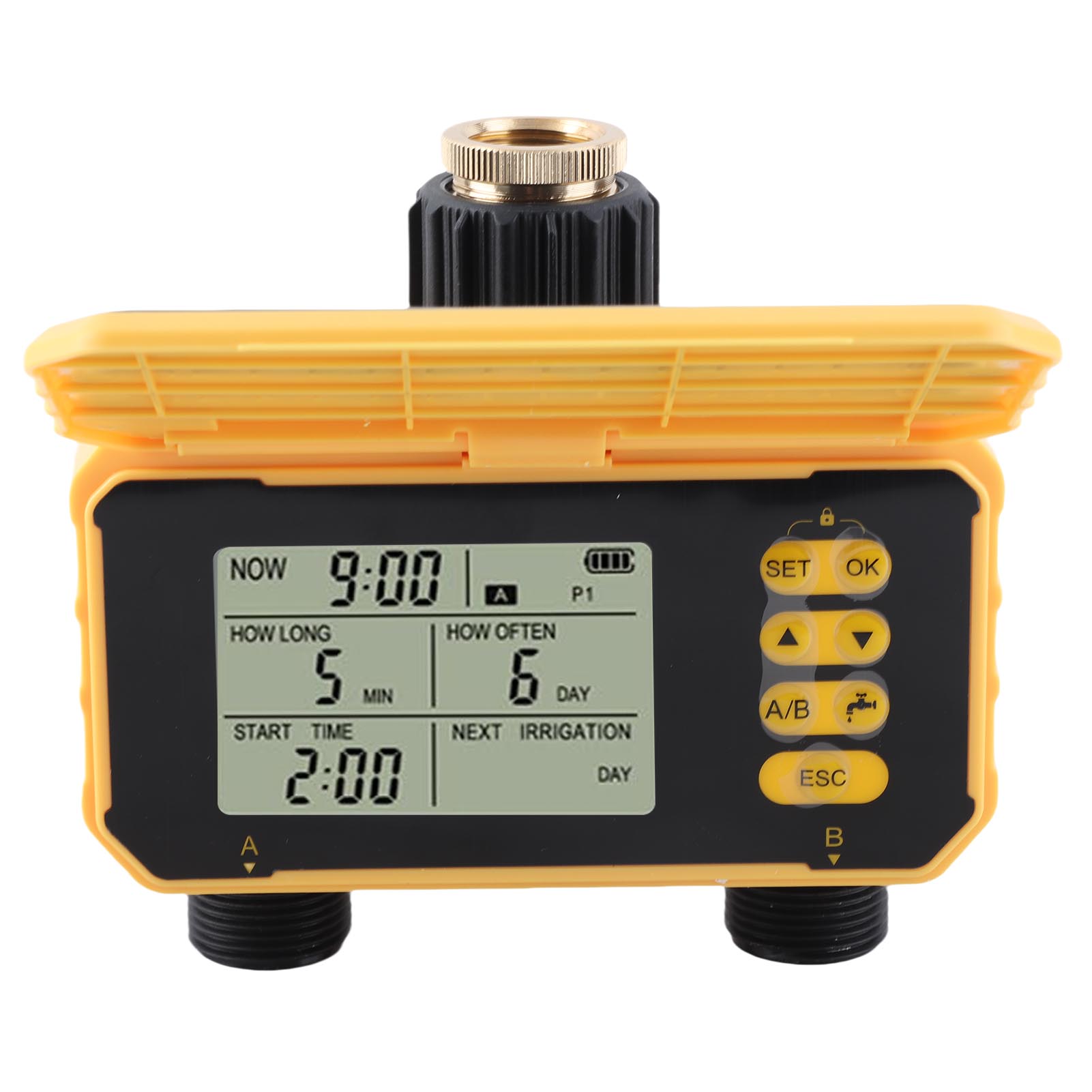 Zwei Ausgänge, Reversibel Und Einstellbarer Solar-bewässerungstimer, Automatisches Bewässerungssystem, Bewässerungssteuerung