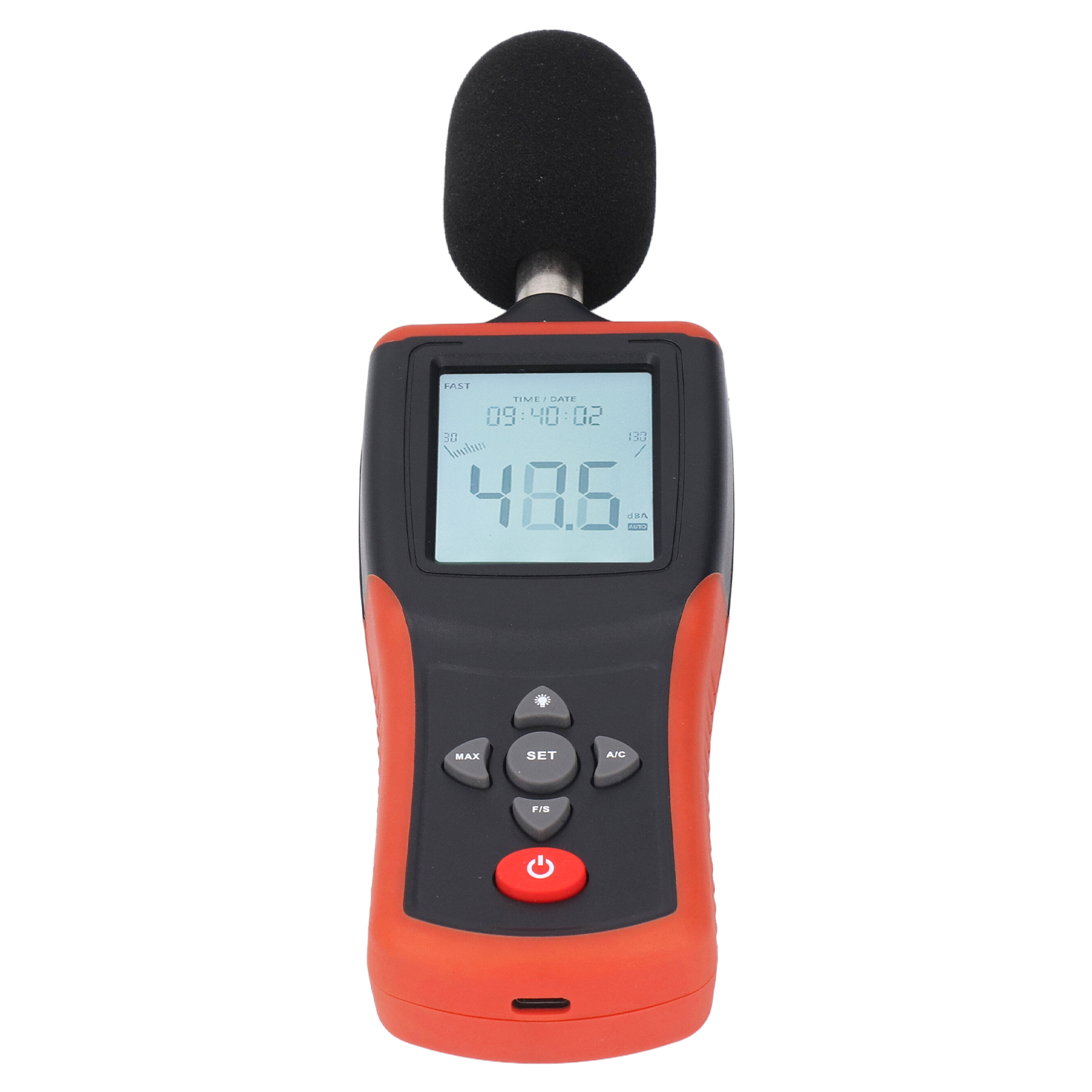 Tragbares Schallpegelmessgerät (30-130 Db) Mit Wechselstromwägung Und Hintergrundbeleuchtetem Lcd-bildschirm, Für Den Einsatz Zu Hause Und In Der Fabrik.