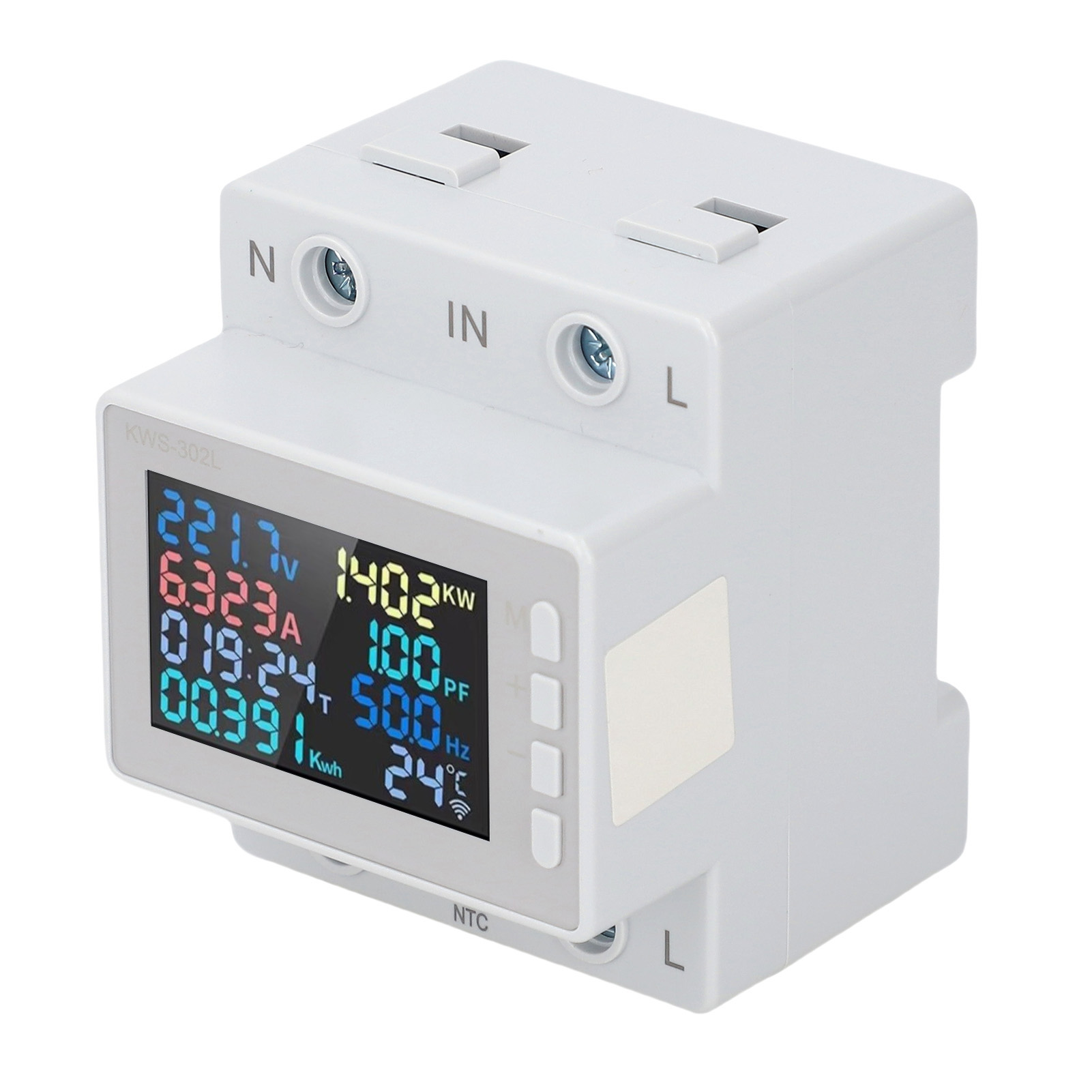 Multifunktionaler Einphasen-energiezähler (voltmeter, Amperemeter) Mit Farb-lcd-bildschirm Und Schutz Gegen Stromausfälle (63 A).