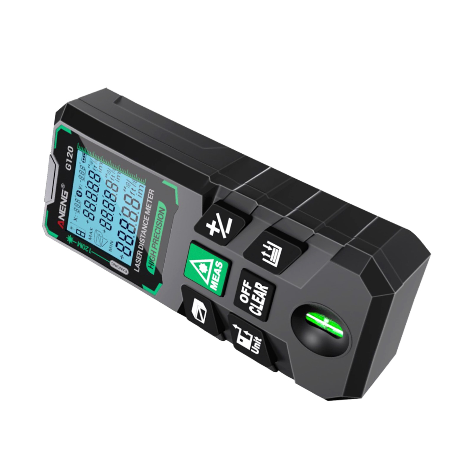 Aneng G120 Hochpräziser Smart-laser-entfernungsmesser, Grüner Laser-entfernungsmesser, 30 Speicherplätze, Standalone-kalibrierung, Multifunktionswerkzeug