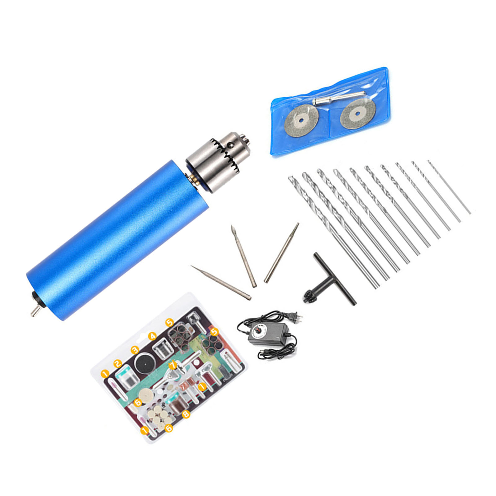 Mini-elektrowinkelschleifer Mit Variabler Drehzahl, Tragbares Schleif- Und Gravierwerkzeug, Mit 10 Bohrern, Mehrzweckset, 750 G
