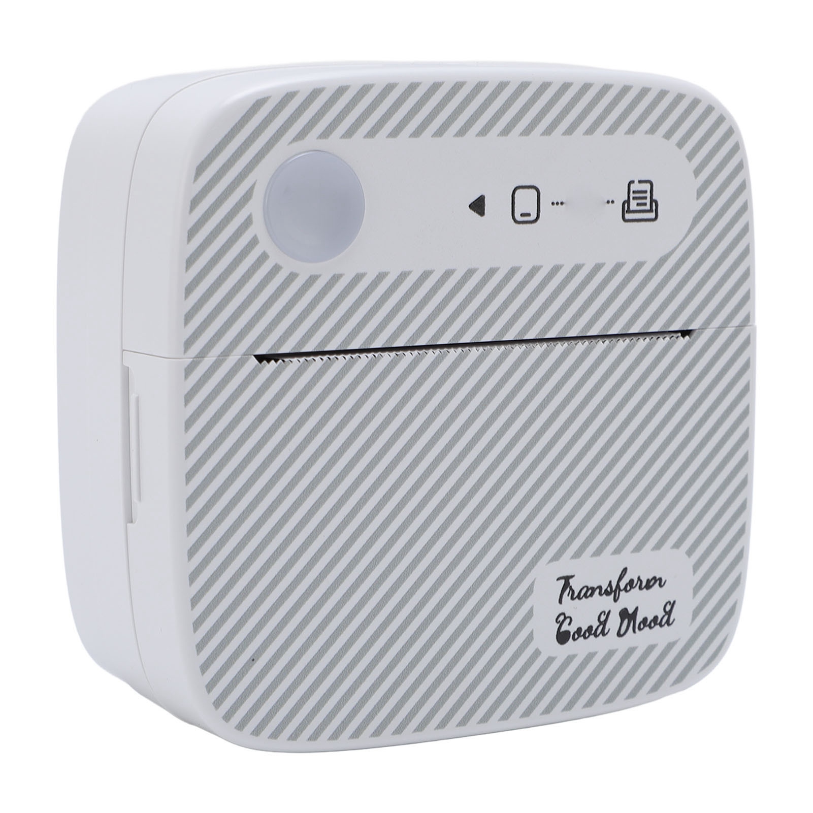 Tragbarer Mini-bluetooth-thermodrucker Für Aufkleber, Ohne Tinte, Weiße Streifen