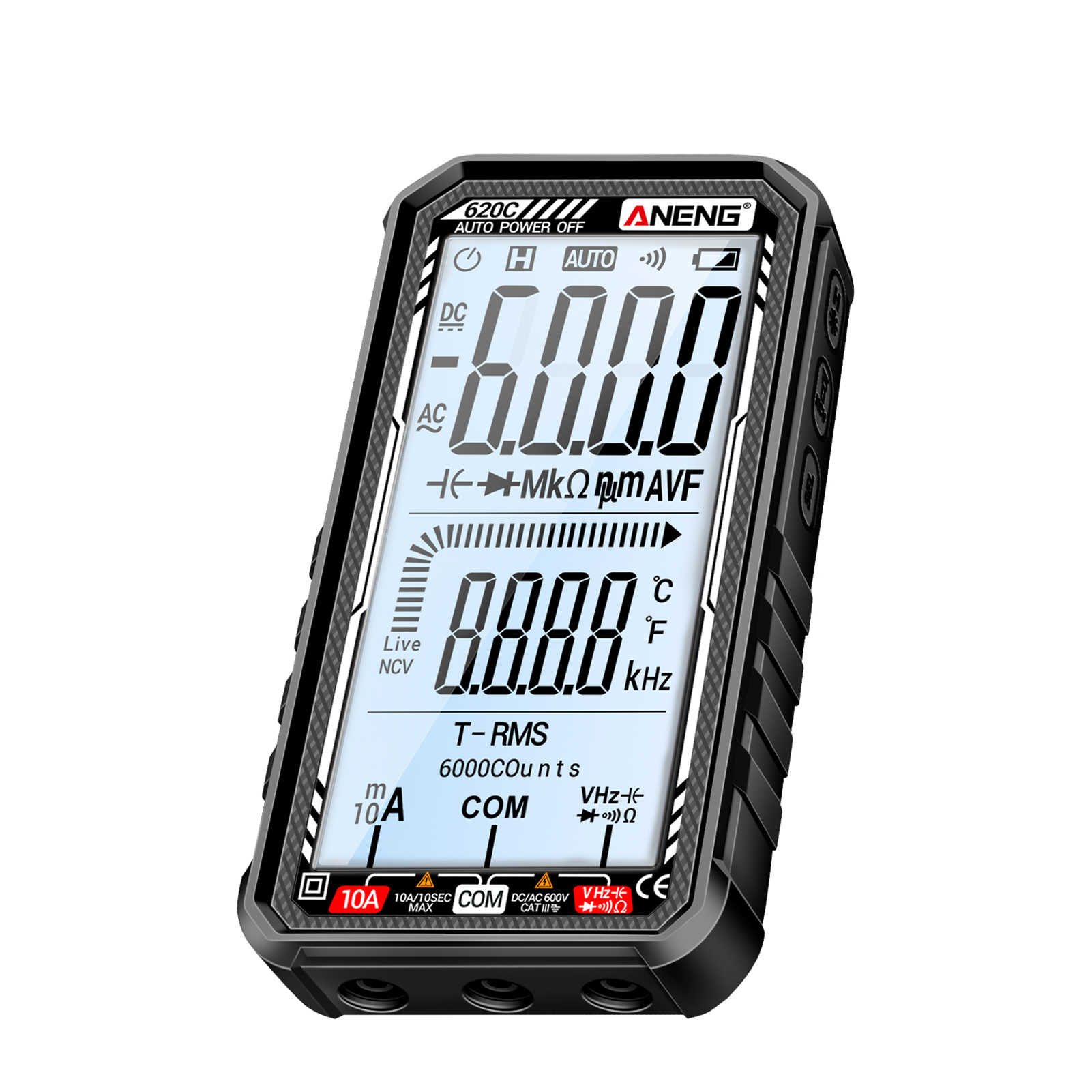 Aneng 620c Digitalmultimeter, 6000 Counts, Transistortester, Automatische Kapazitätsmessung (true Rms), Ac/dc-amperemeter, Voltmeter