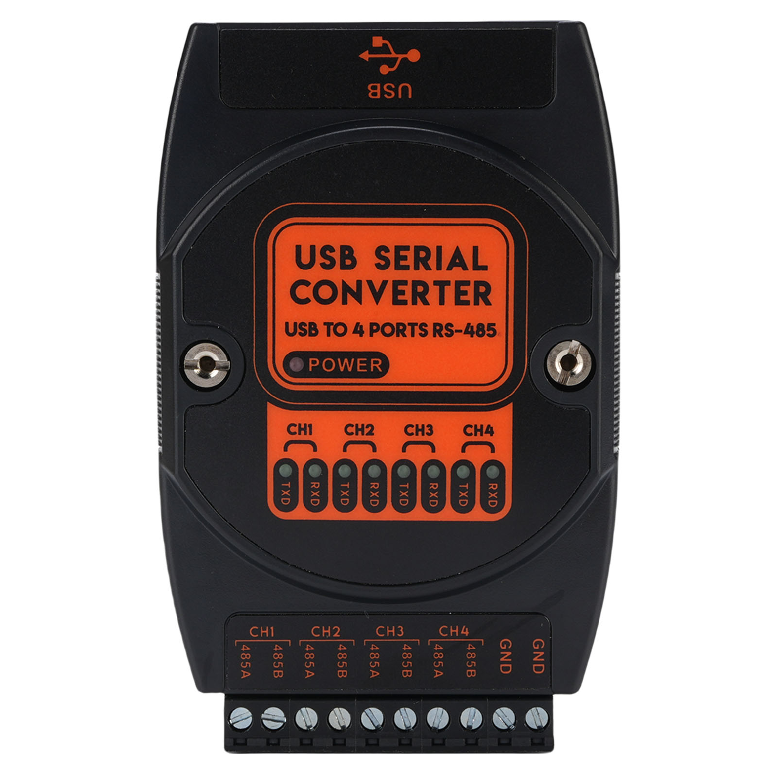 4-fach Isolierter Usb-zu-seriell-485-digitalwandler, Rückseitige Klemmbefestigung, Industriequalität