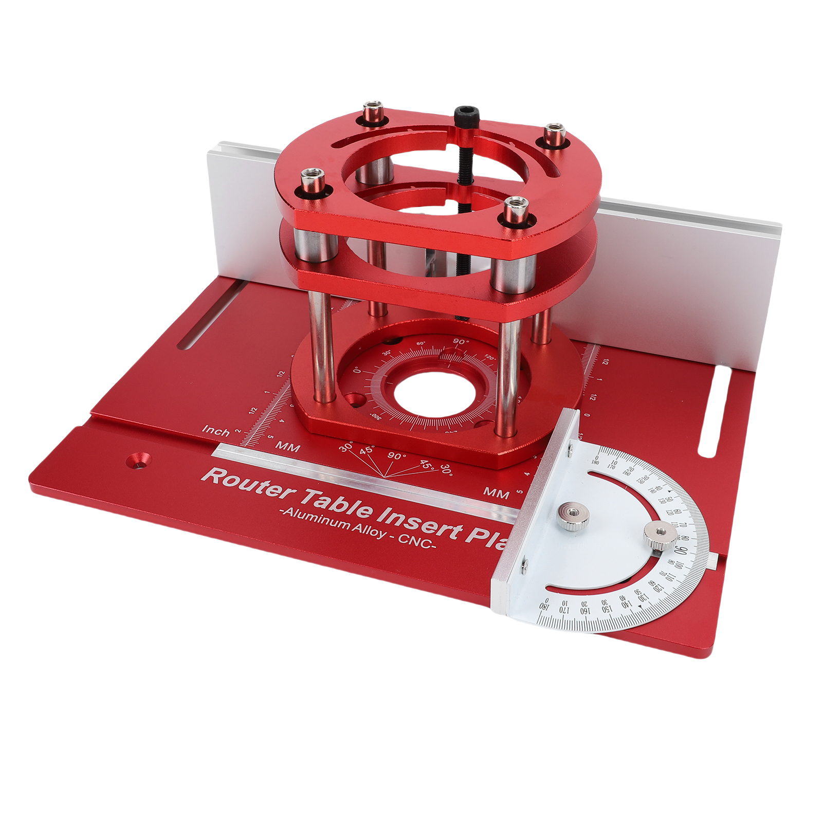 Frästisch Mit Neigbarer Tischplatte, Aluminiumlegierungsgestell Und Schneidebrett-set Für Die Holzbearbeitung: Nuten, Entgraten, Fasen Und Gravieren. Rot C8, Metrisches/britisches System.