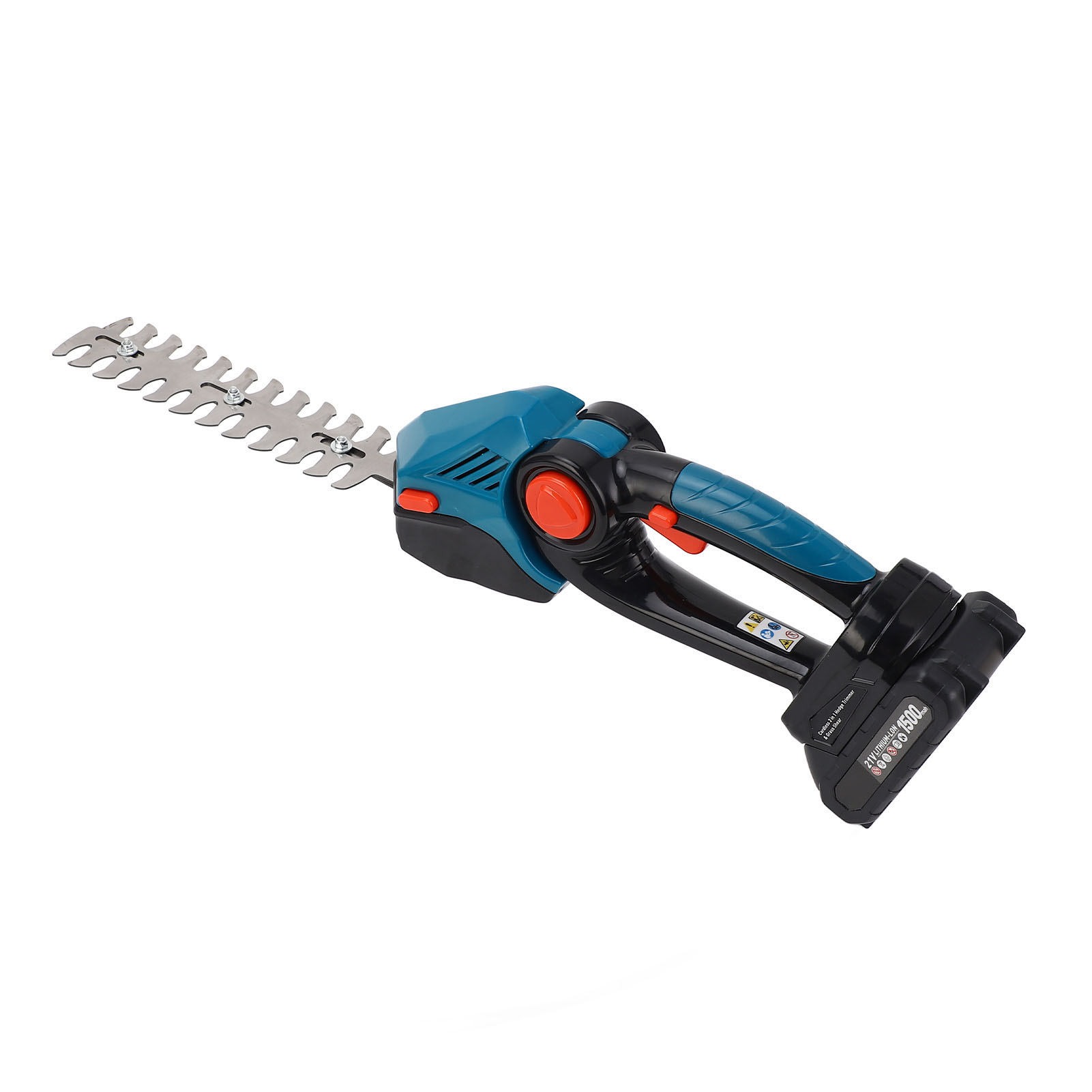 Akku-heckenschere, 22.000 U/min, 21-v-akku (1500 Mah), Tragbares Heckenscheren-set Mit Ladegerät, Blauer Europäischer Stecker